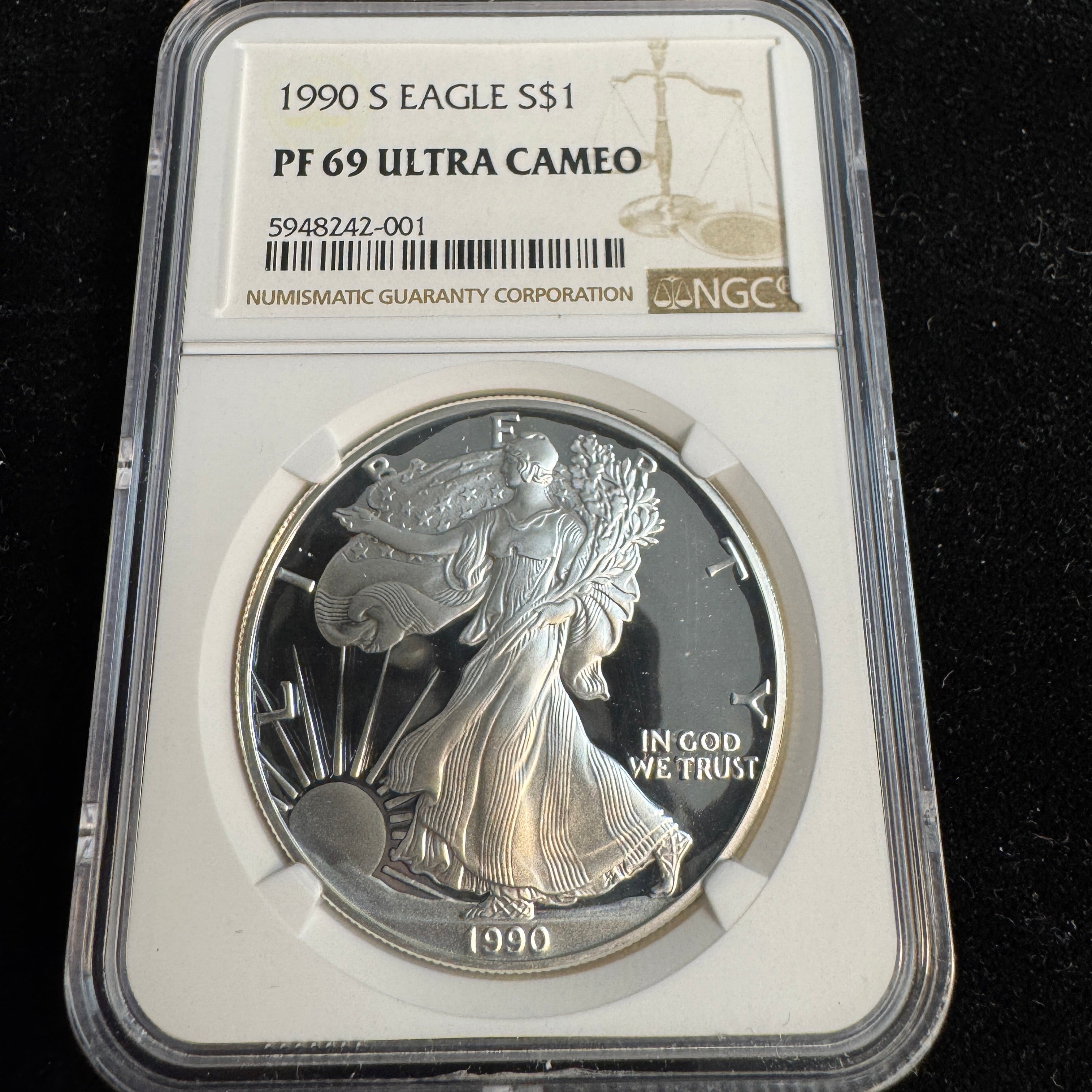 1990-S Proof Silver Eagle NGC PF-69 Ultra Cameo