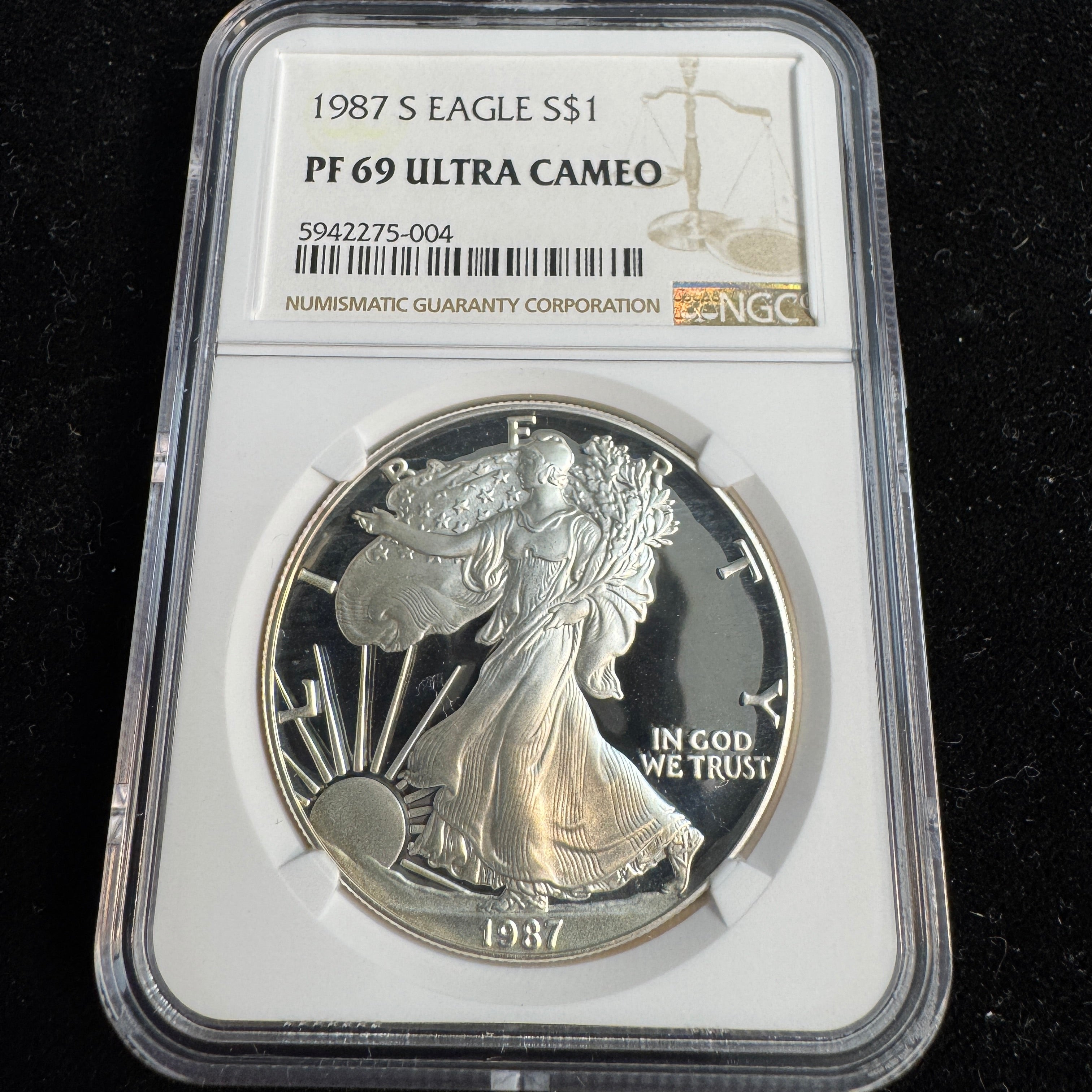 1987-S Proof Silver Eagle NGC PF-69 Ultra Cameo