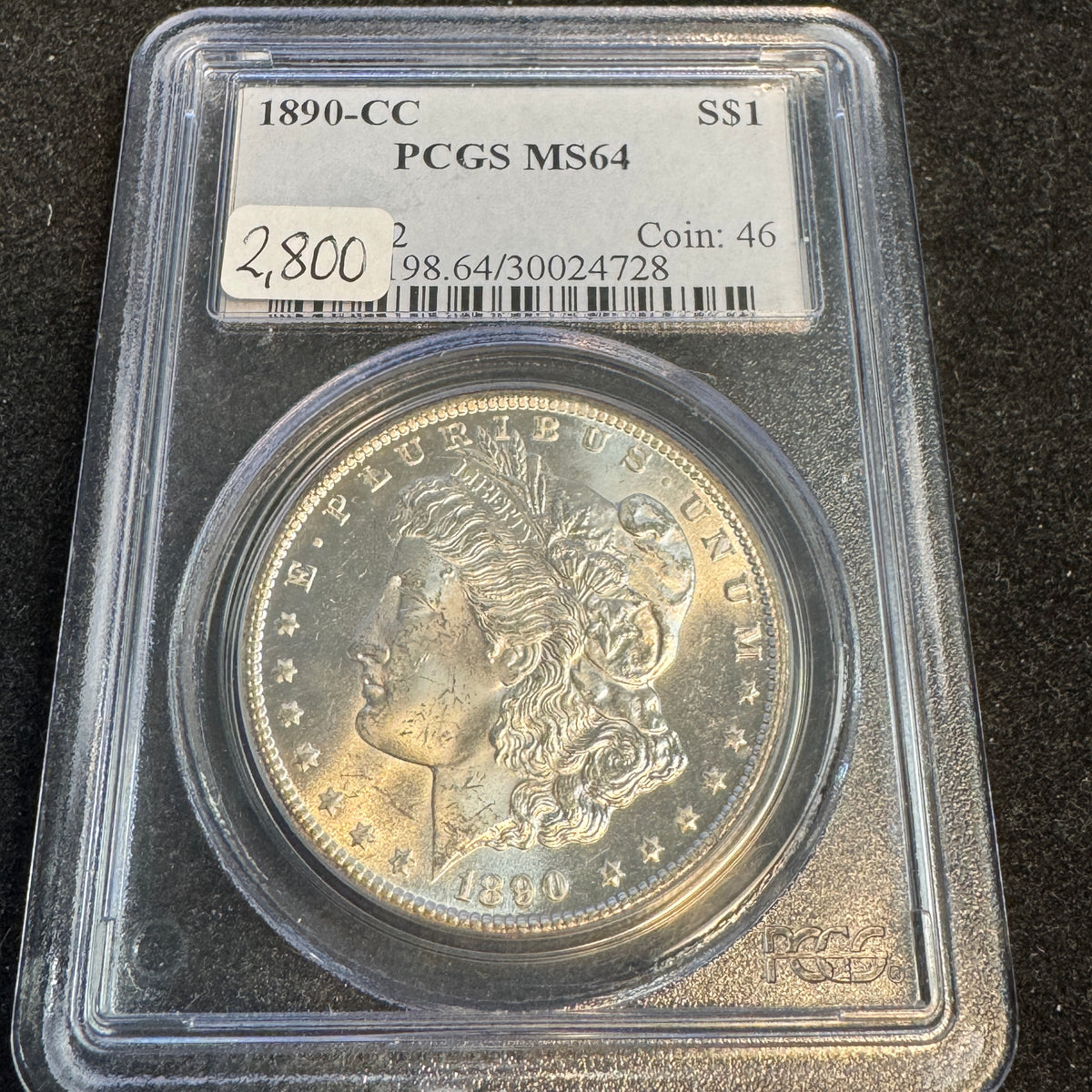 1890-CC Morgan Silver Dollar PCGS MS-64