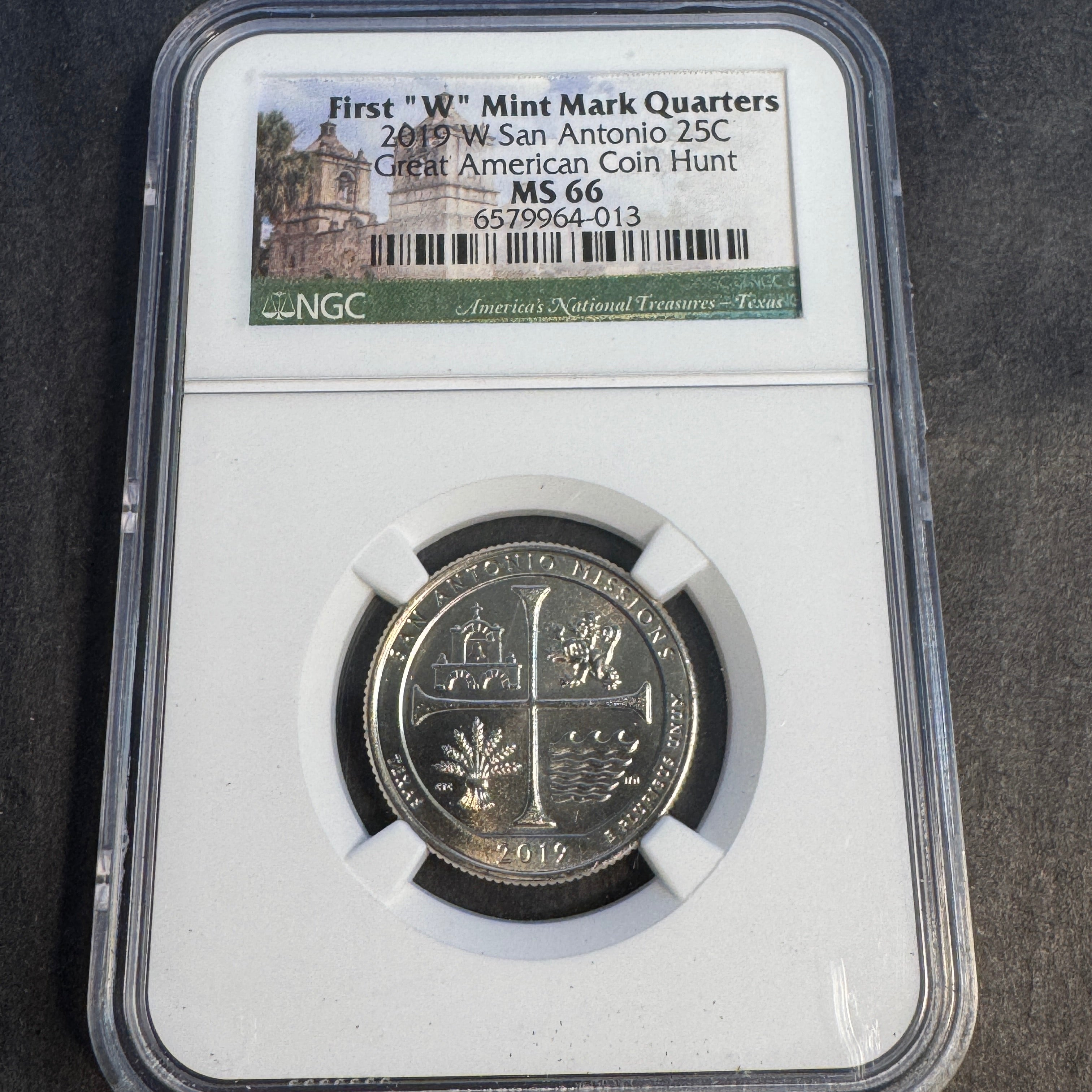 2019-W San Antonio 25c West Point Quarter, NGC MS-66