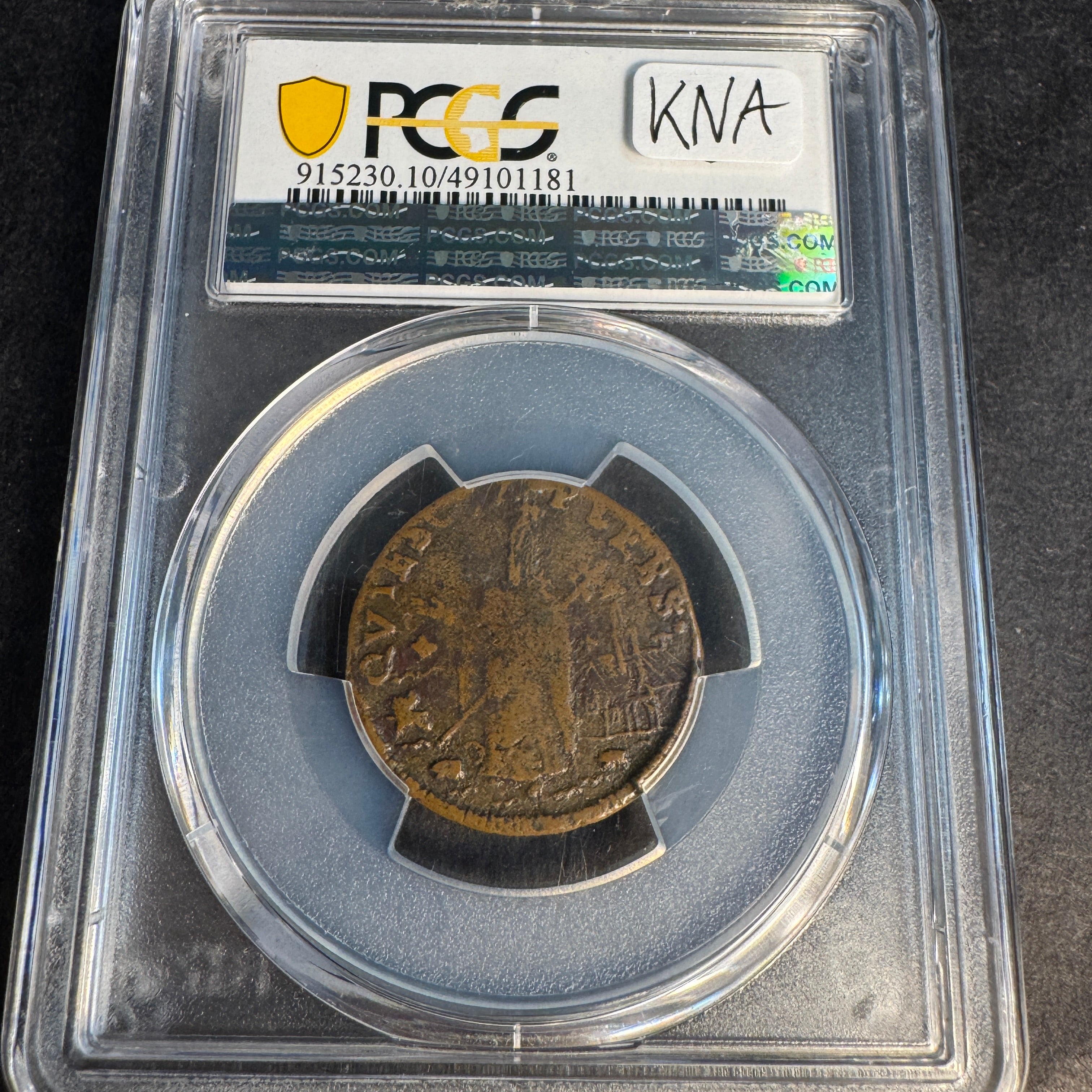 1670s New Jersey Saint Patrick Farthing, Martin 4a.1-Gb.1, PCGS VG-10 ☘️