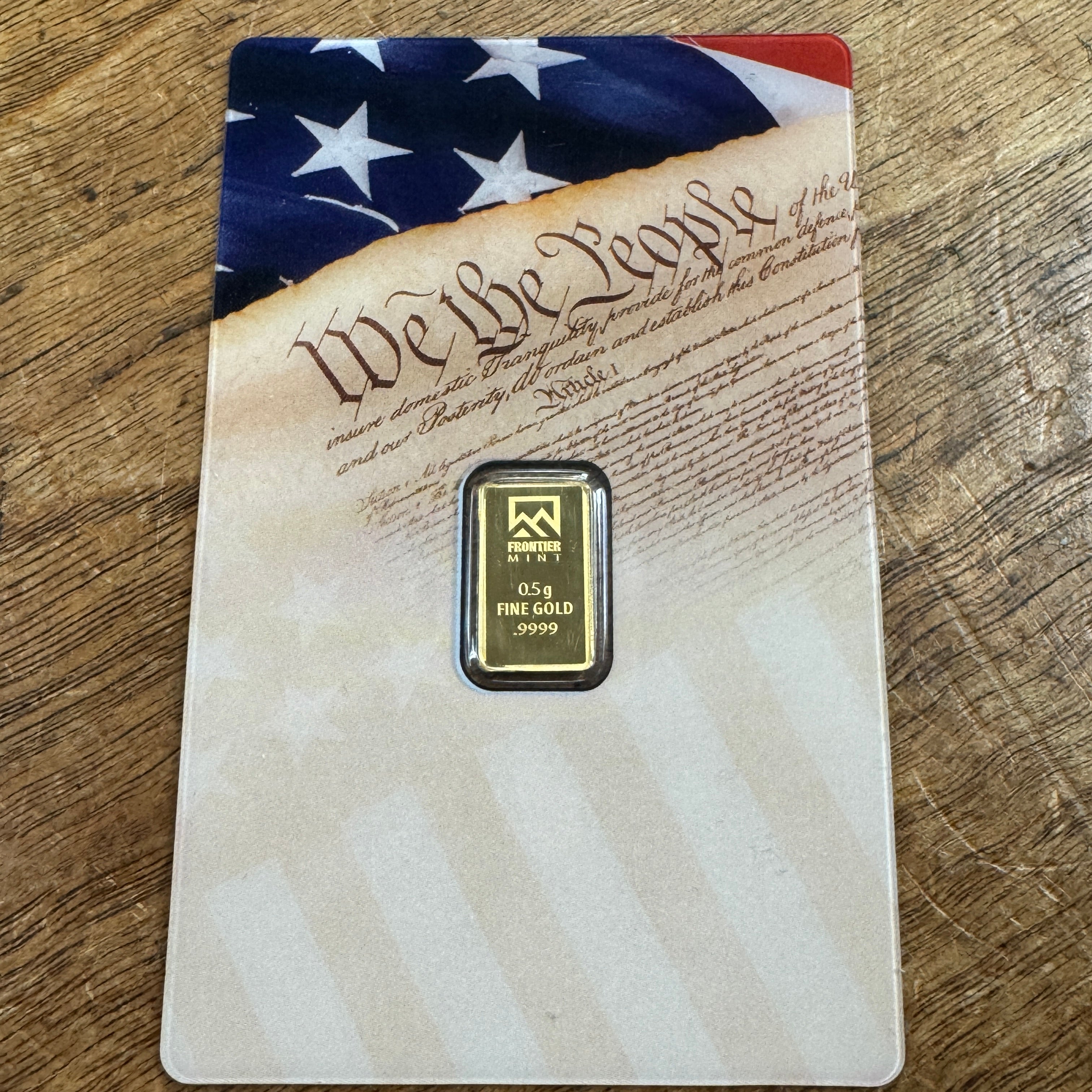 Frontier Mint 0.5g .9999 Gold Bar in Assay Card, Half Gram Gold 💛
