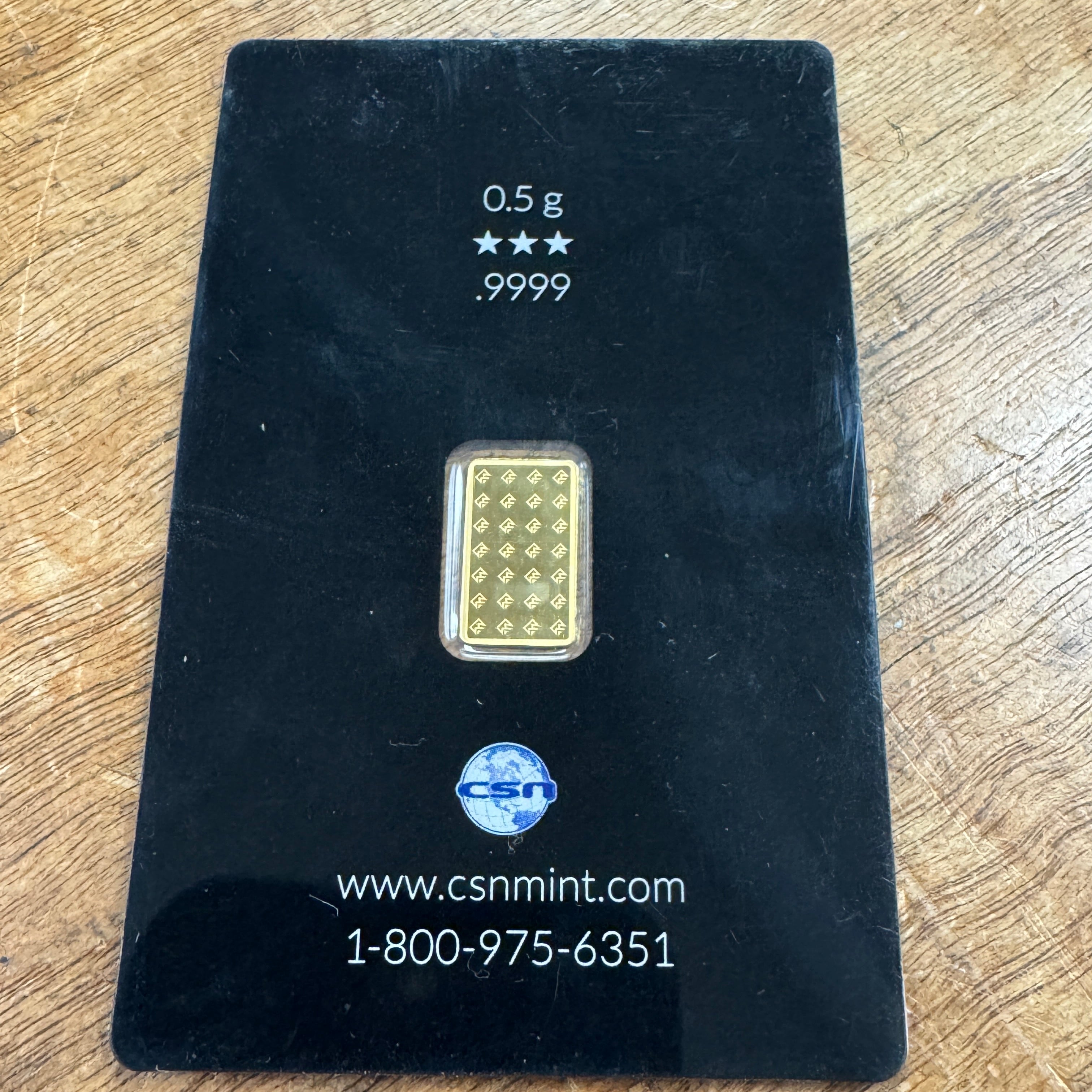 Frontier Mint 0.5g .9999 Gold Bar in Assay Card, Half Gram Gold 💛