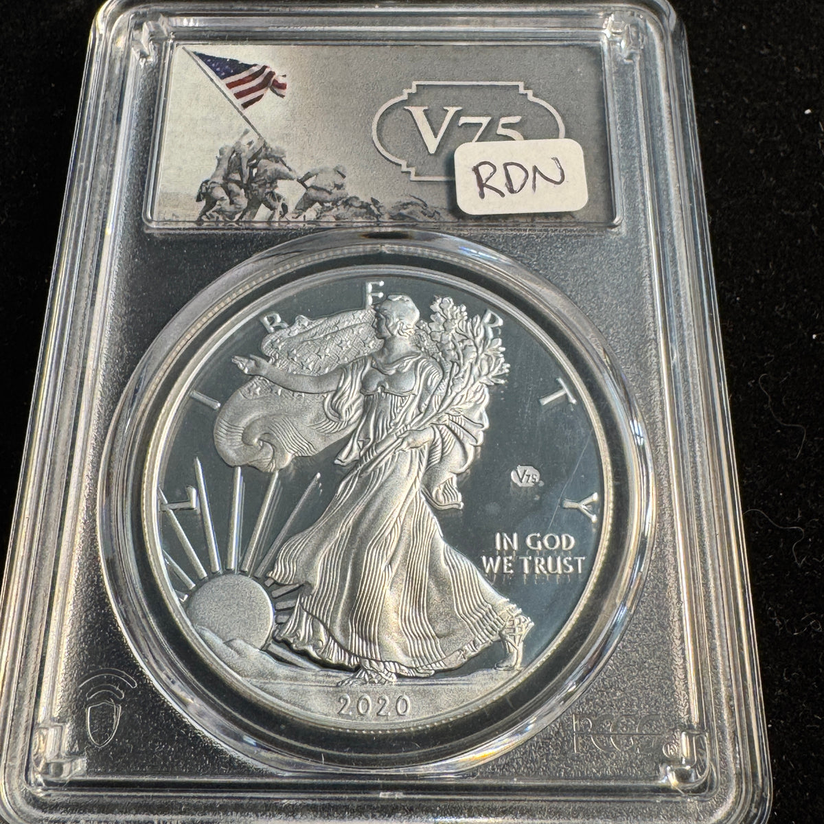 2020-W V-75 Privy Proof Silver Eagle, 1st Day of Issue, PCGS PR-70 DCAM