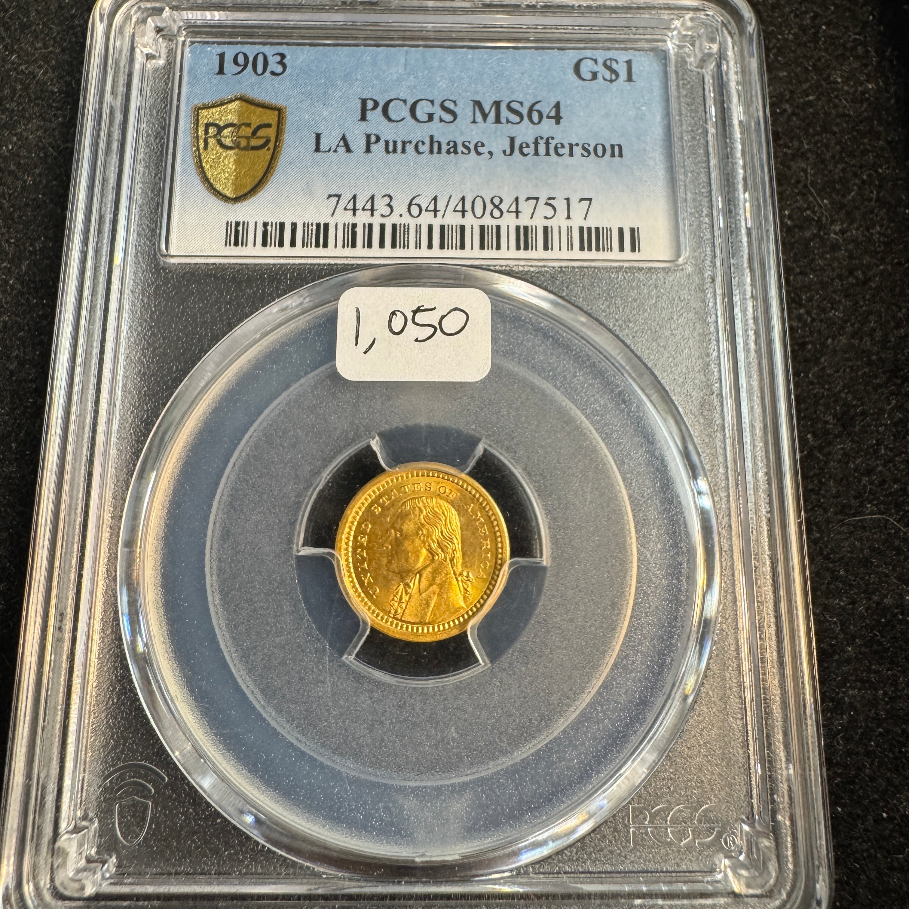 1903 Jefferson Louisiana Purchase Exposition $1 Gold, PCGS MS-64