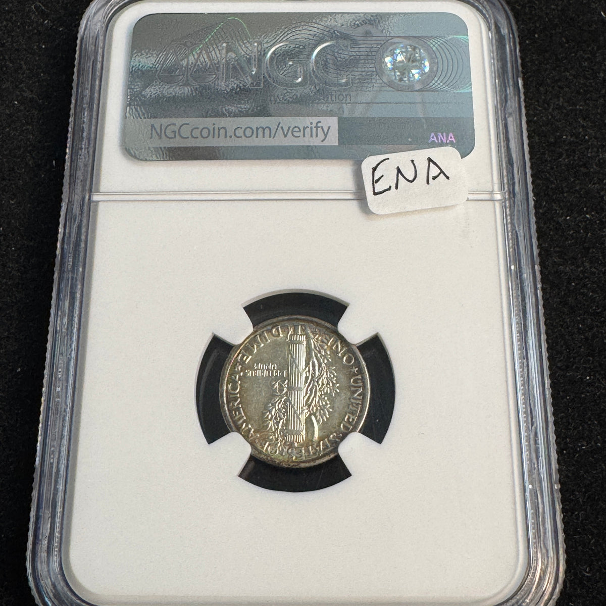 1917-D Mercury Dime 10c, NGC AU-58 Green CAC