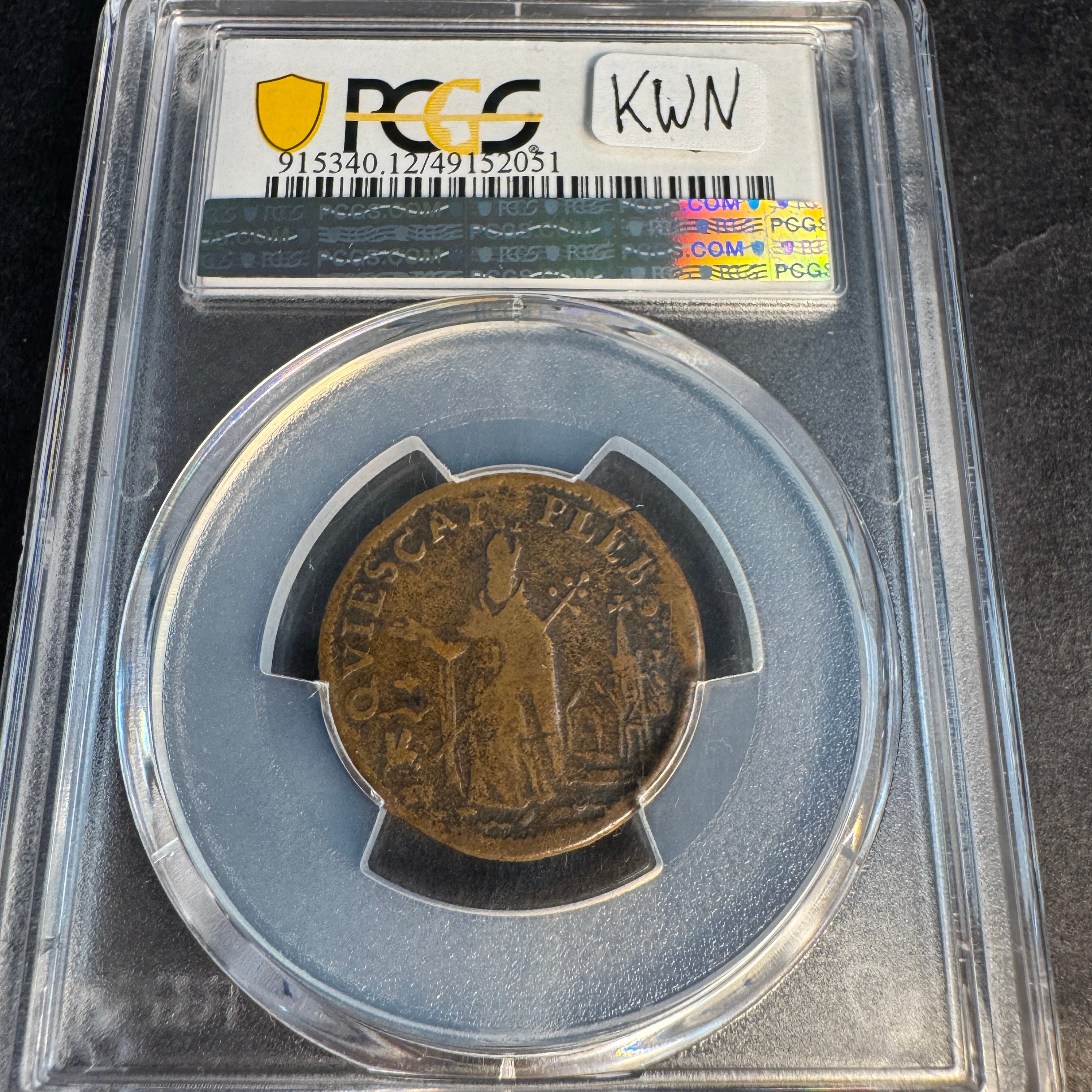 1670s New Jersey Saint Patrick Farthing, Martin 3a.1-Fc5, PCGS F-12 ☘️