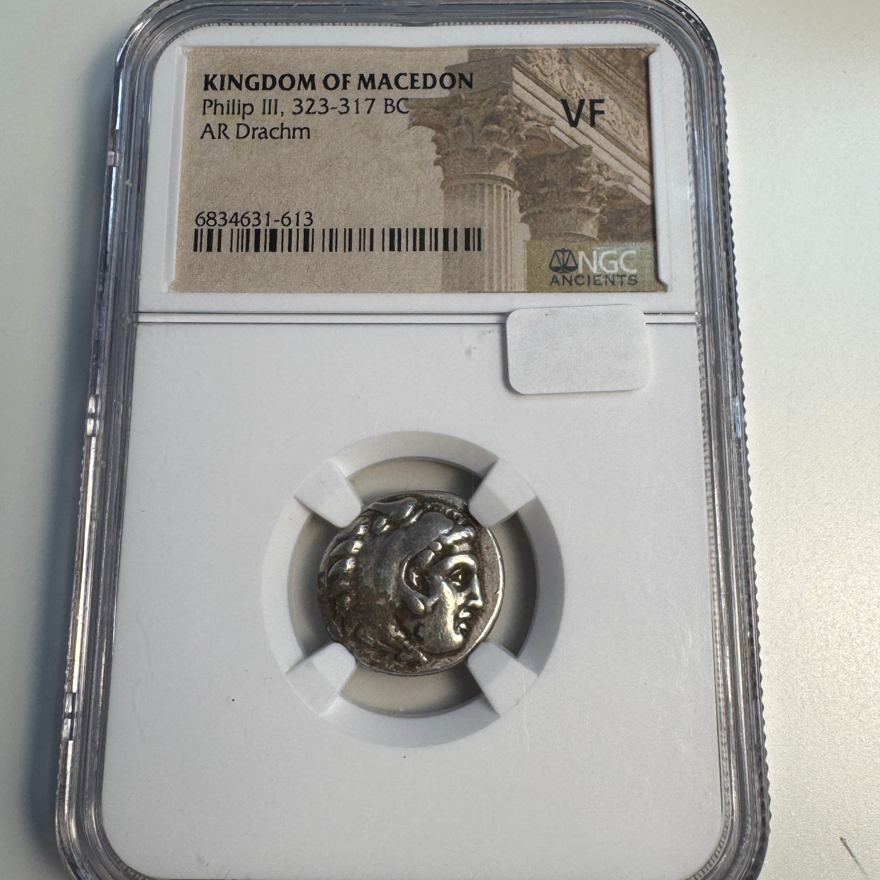 (323-317 BC) Philip III of Macedon Silver Drachm, Rv: Zeus Seated, VF - NGC Ancients