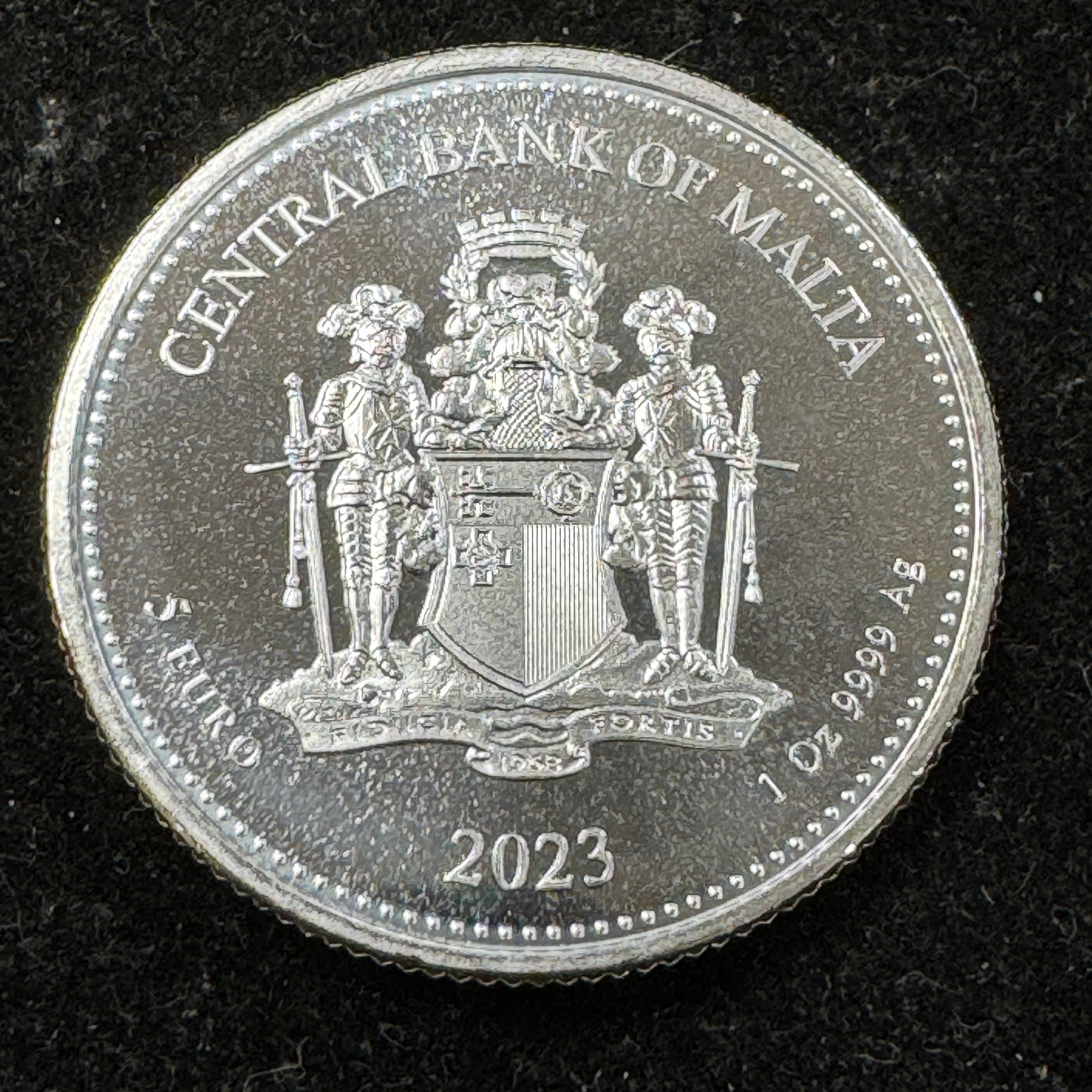 2023 Bank of Malta 1 oz .9999 Silver Coin, 5 Euro Bison “Land of the Free”