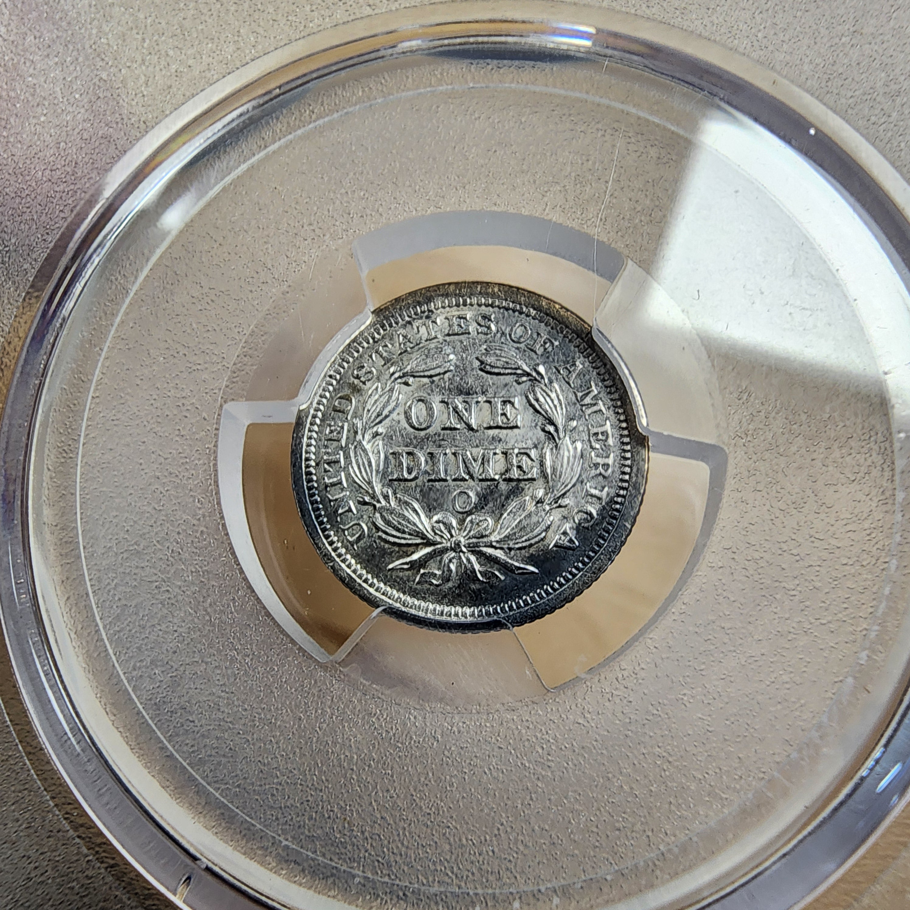 SS Central America “Ship of Gold” Shipwreck 1854-O Arrows Seated Dime & California Gold Pinch, PCGS AU55 & Bob Evans Sig