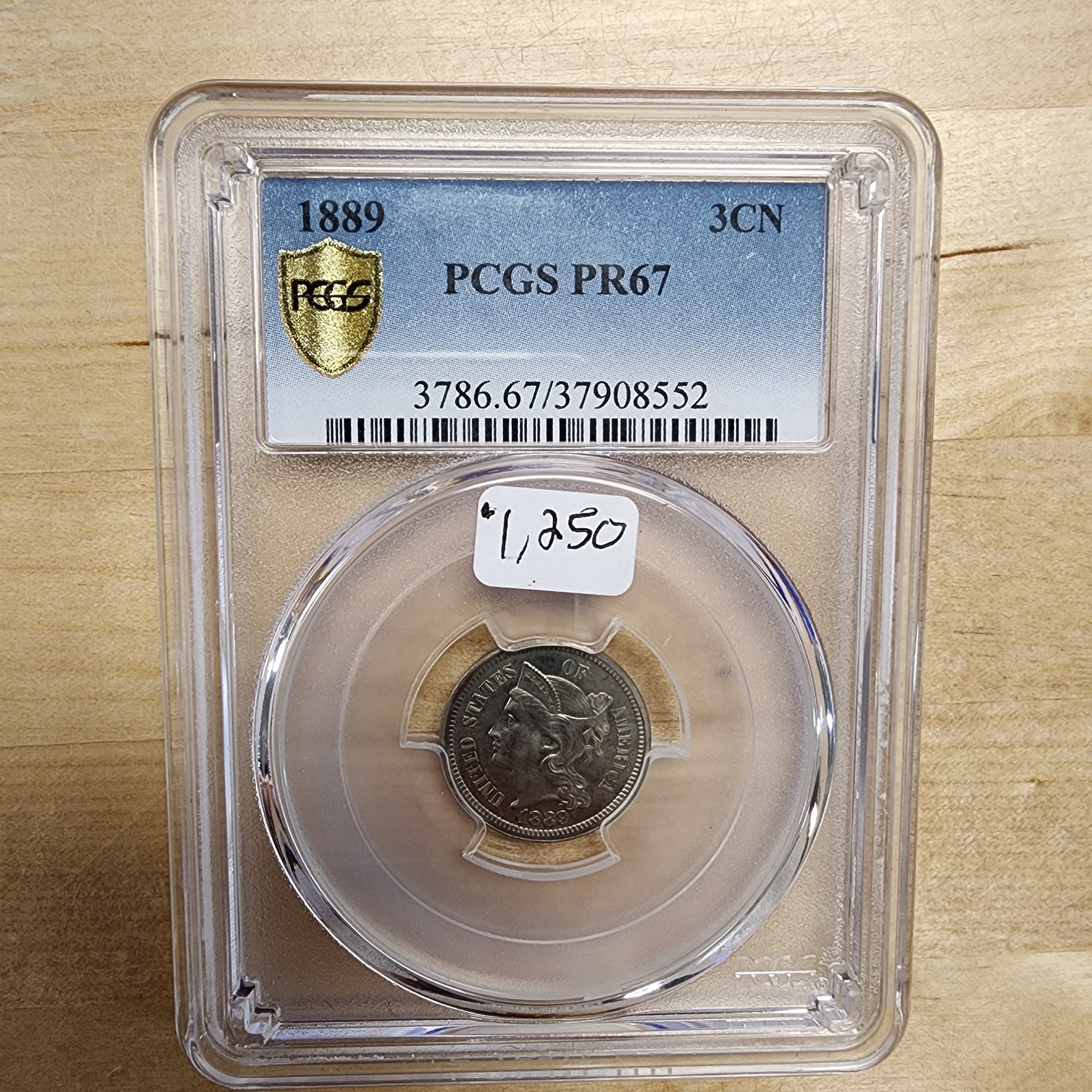 1889 3 Cent Nickel PR67 PCGS 3CN