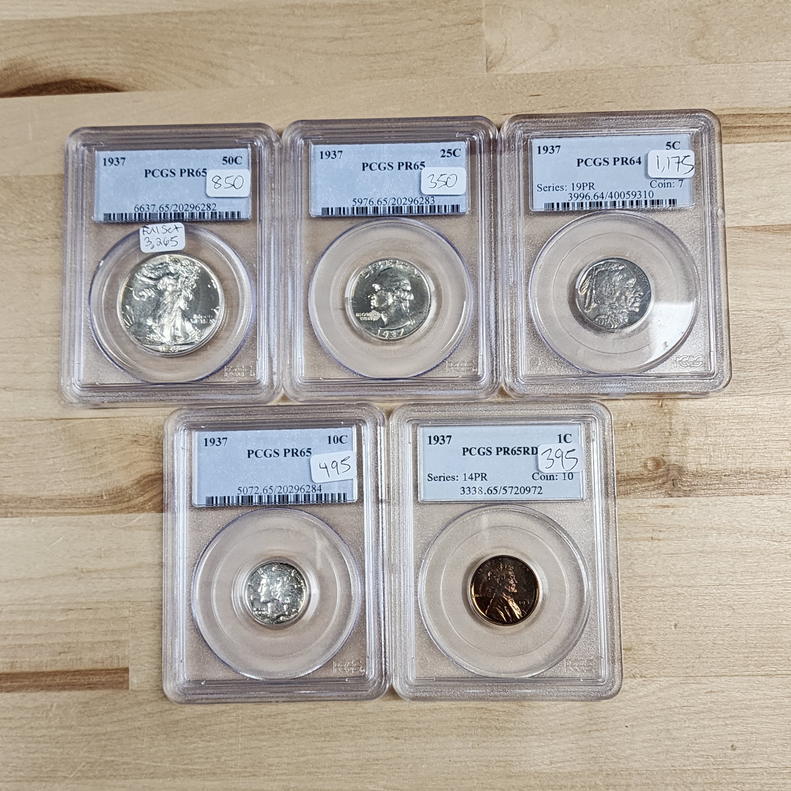 1937 Proof Set PCGS Graded