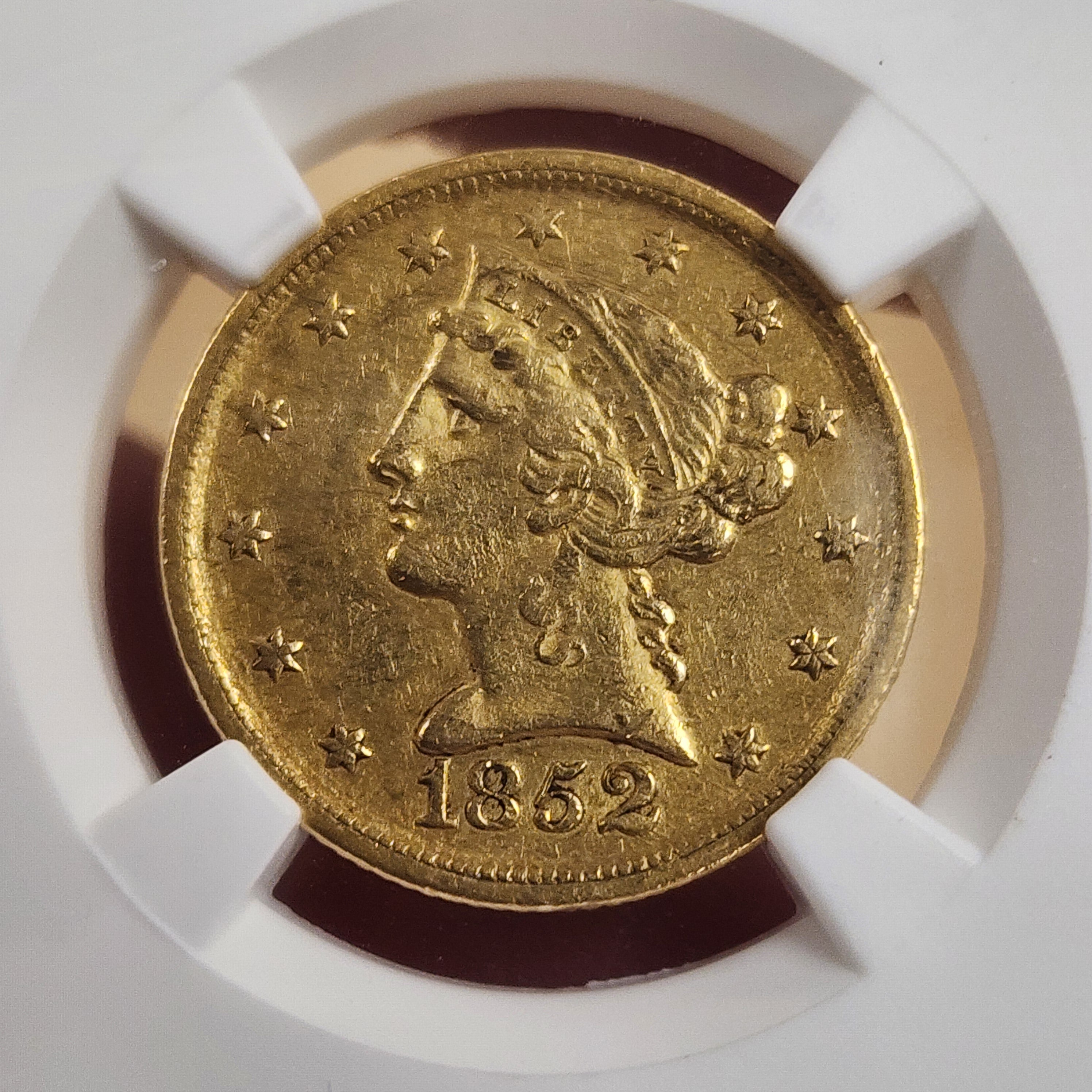 1852-D $5 AU55 Dahlonega 300 Estimated Survival NGC