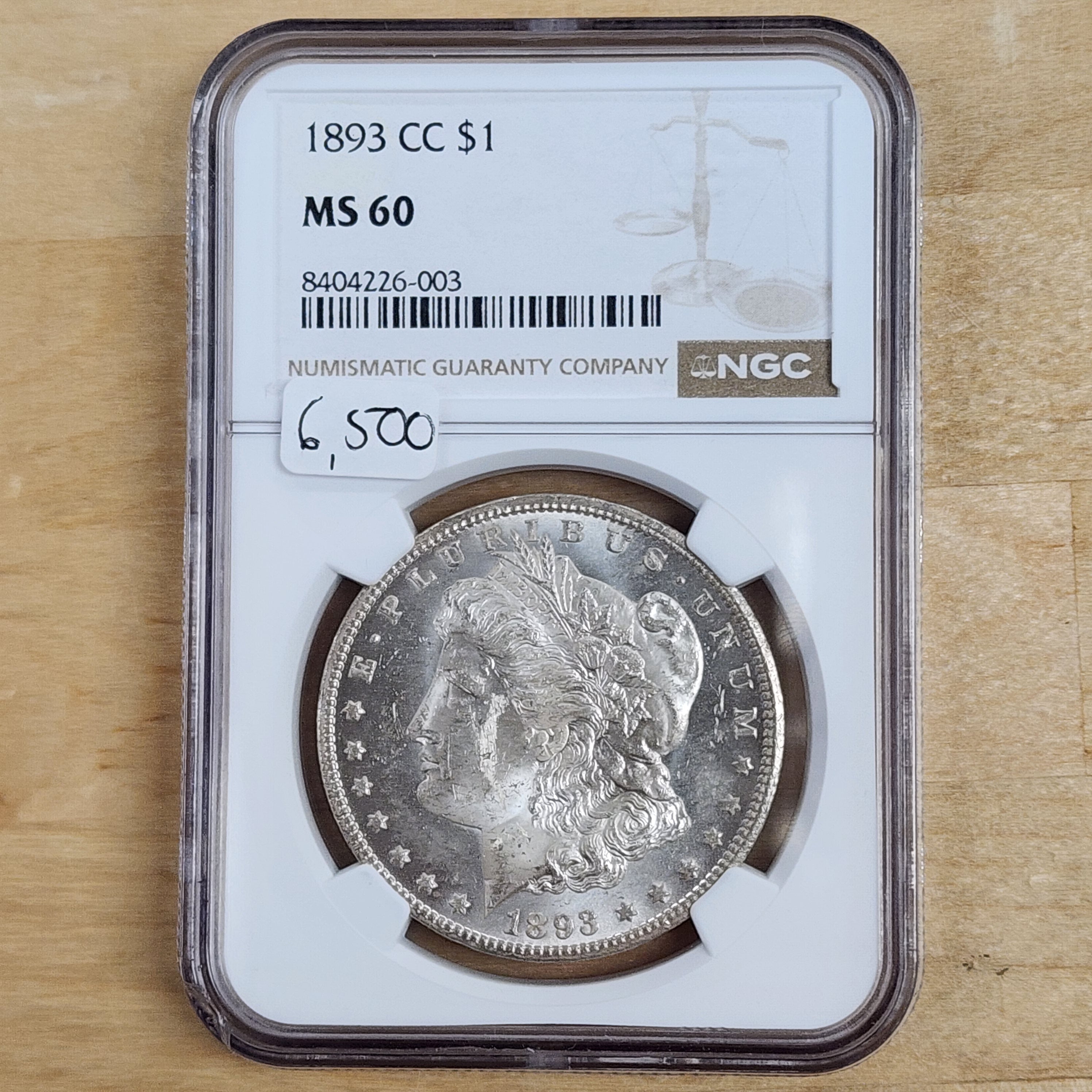 1893-CC $1 MS60 NGC