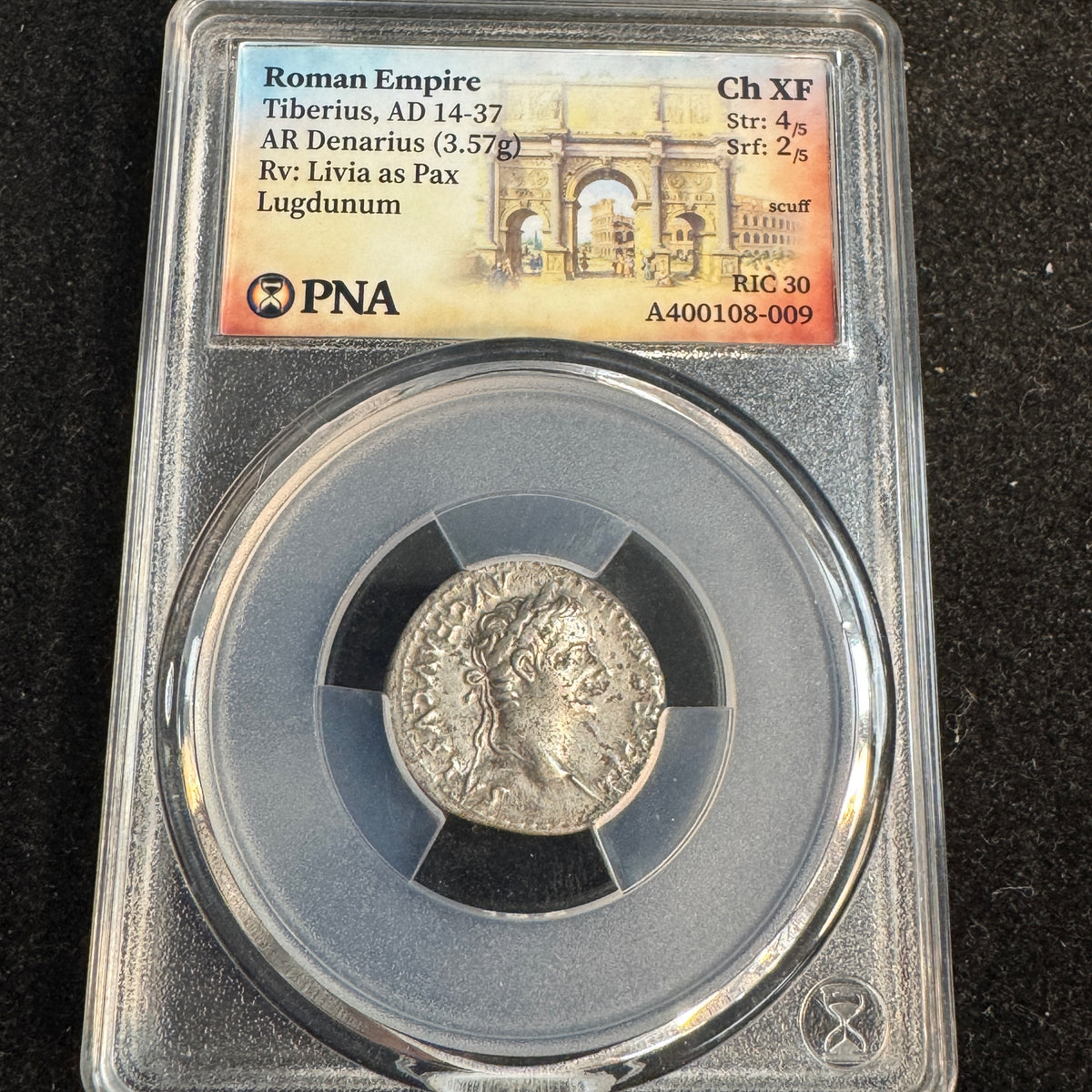 Tiberius (14-37 AD) Roman Empire AR Denarius “Tribute Penny” (Mark 12) - PNA Choice XF