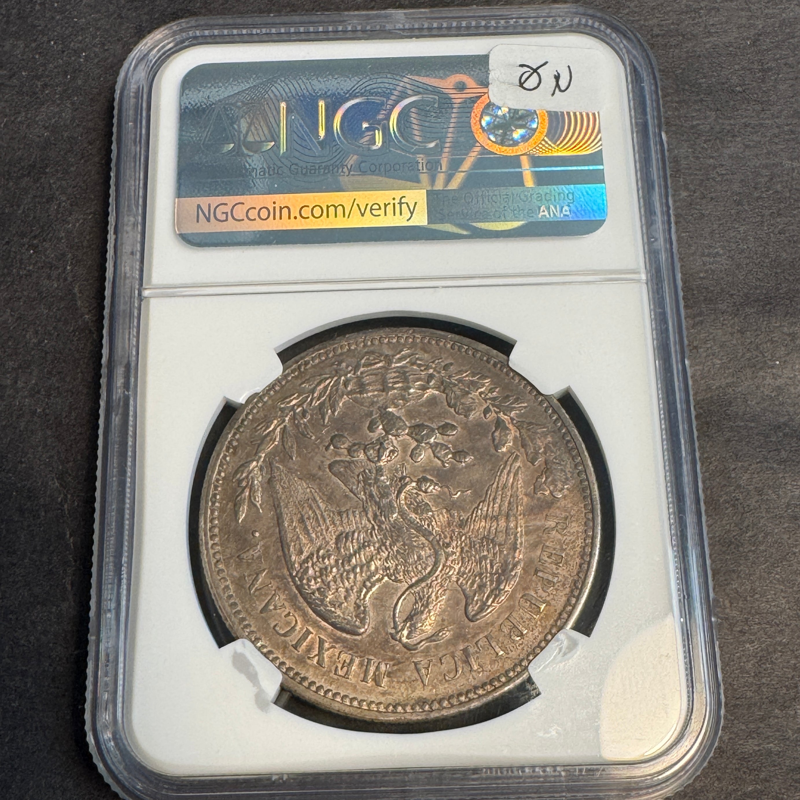 1908 Mo-AM Mexico Cap & Rays Peso, NGC MS-61 🇲🇽