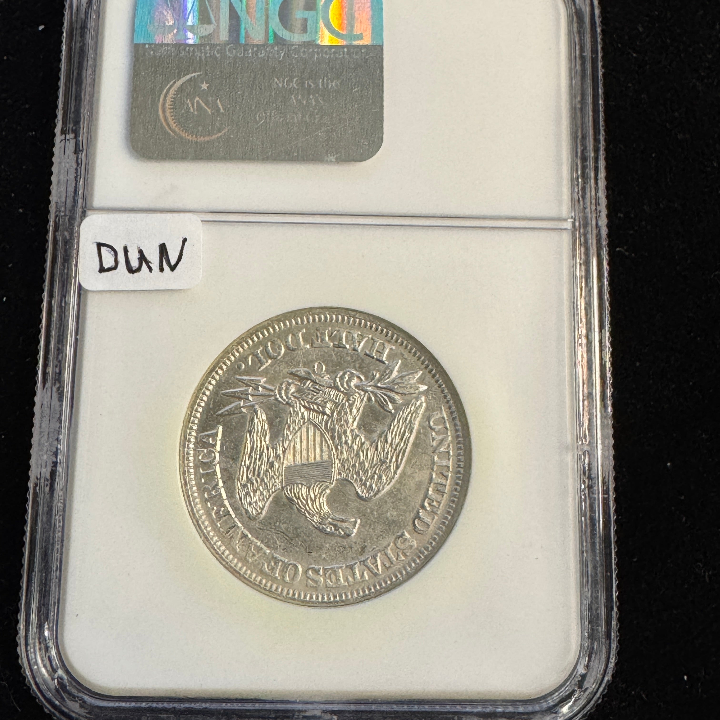 1858-O Seated Liberty Half 50c, SS Republic Shipwreck recovery NGC, with booklet