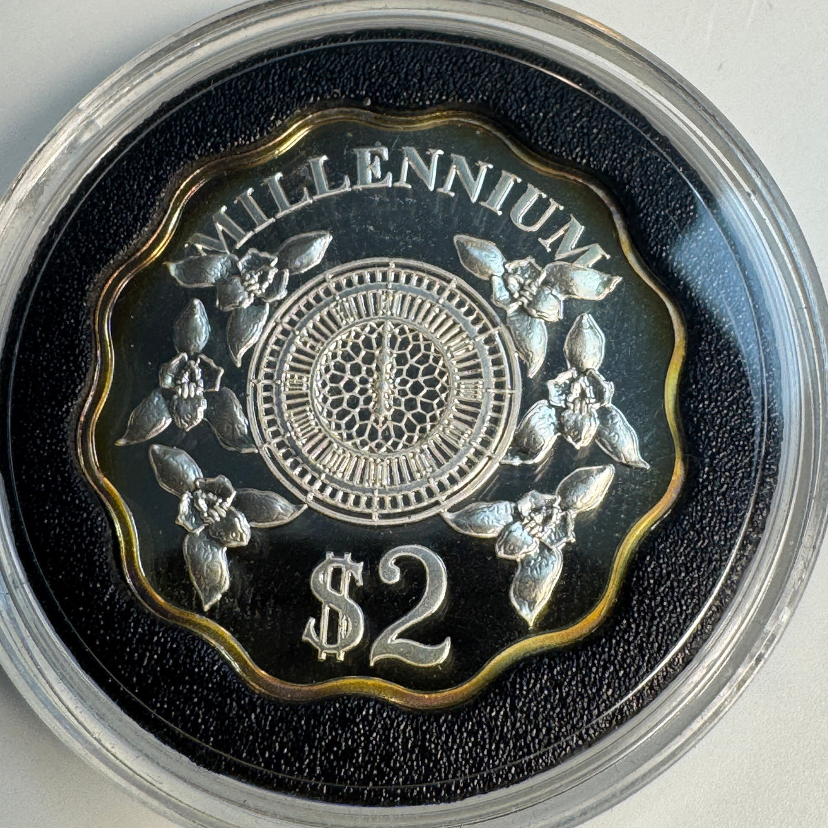 1999-2000 Cayman Islands $2 Proof Silver Millennium 1/2oz AR - KM#130