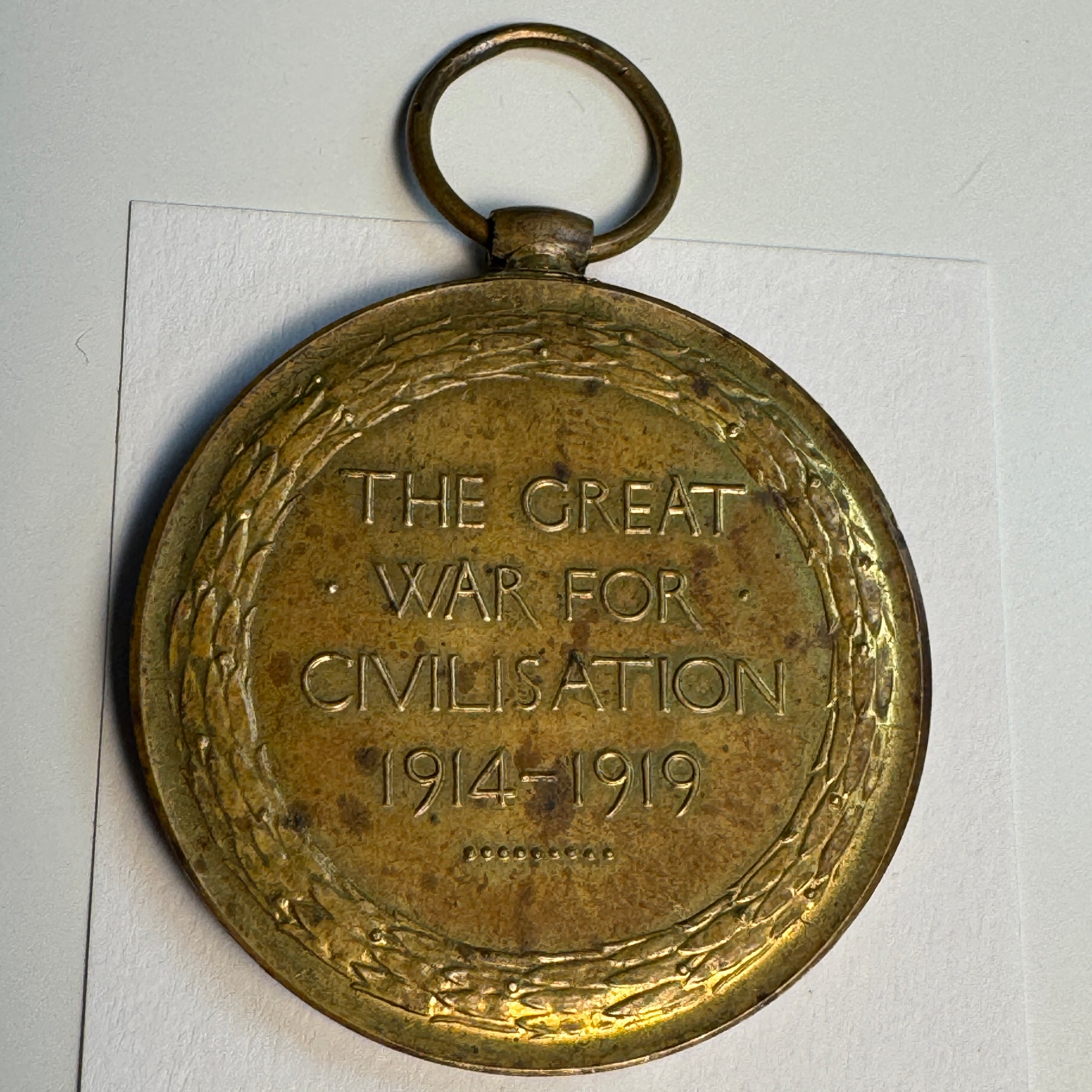 WWI Canadian Military Decoration “The Great War for Civilization 1914-1918” Bronze Medal, Awarded to Army Sgt. T. Hardie