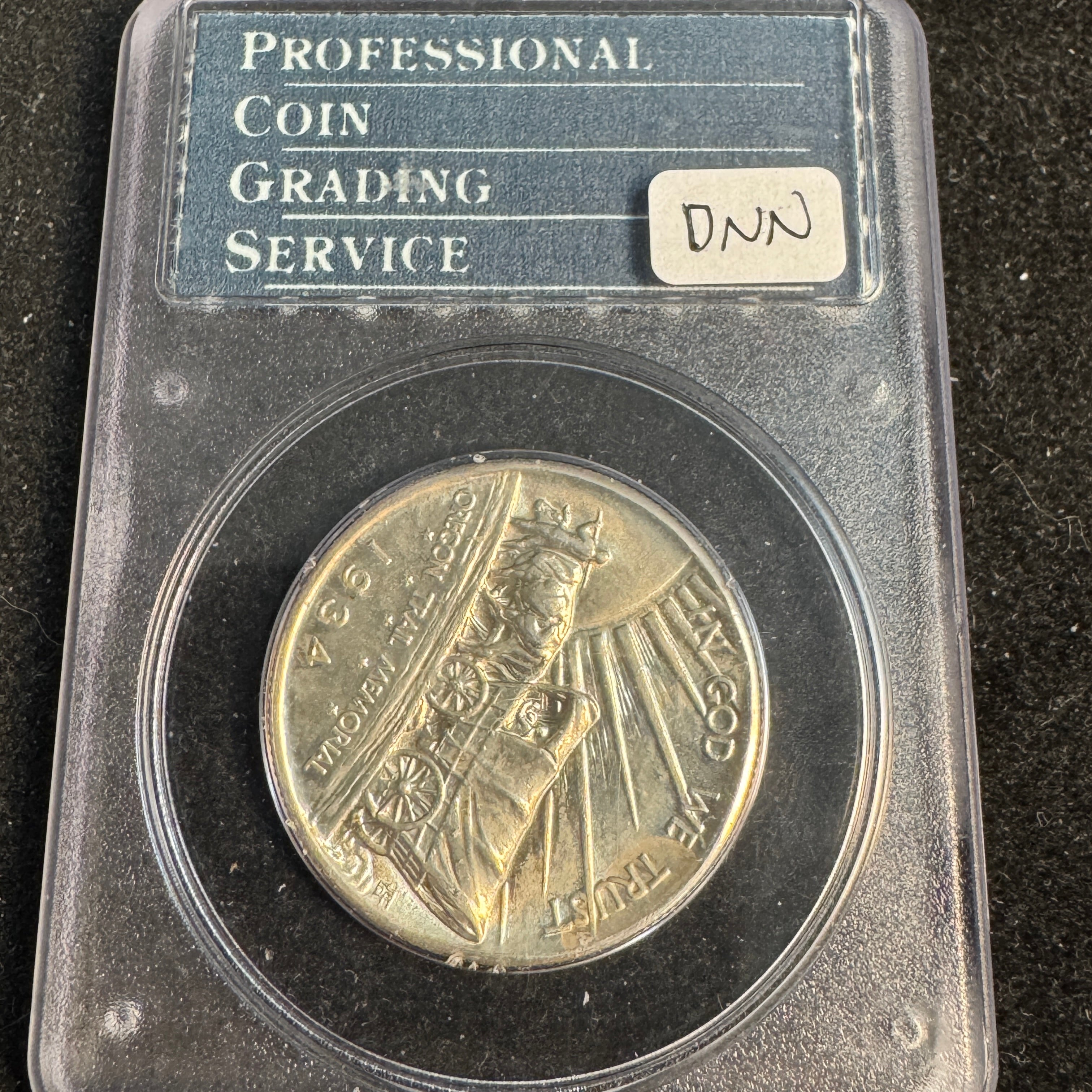 1934-D Oregon Trail Half Dollar, Rattler PCGS MS-62 (7,006 mtg.)