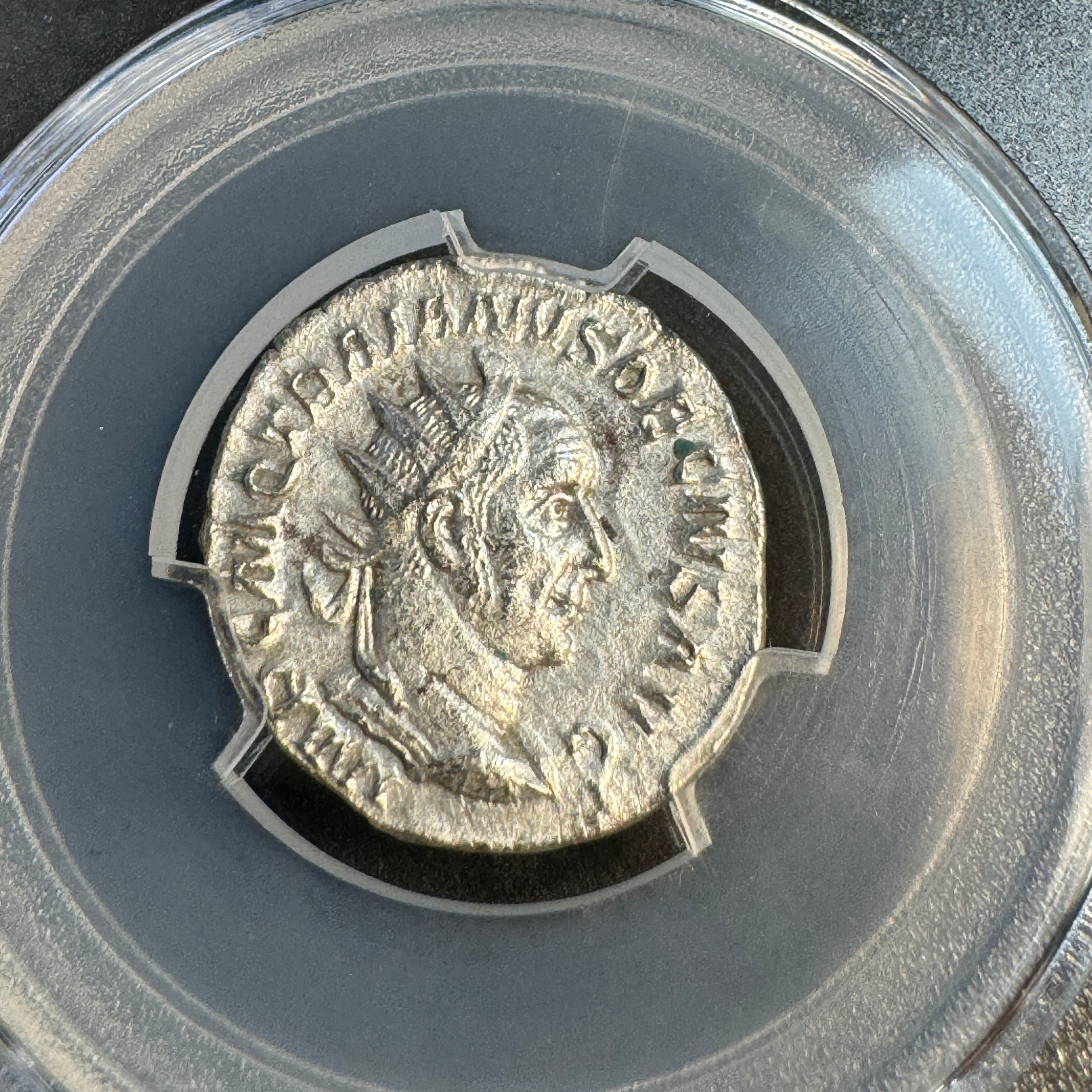 Trajan Decius (249-251 AD) AR Antoninianus, Rv Decius Mounted, RIC-11B, PNC AU