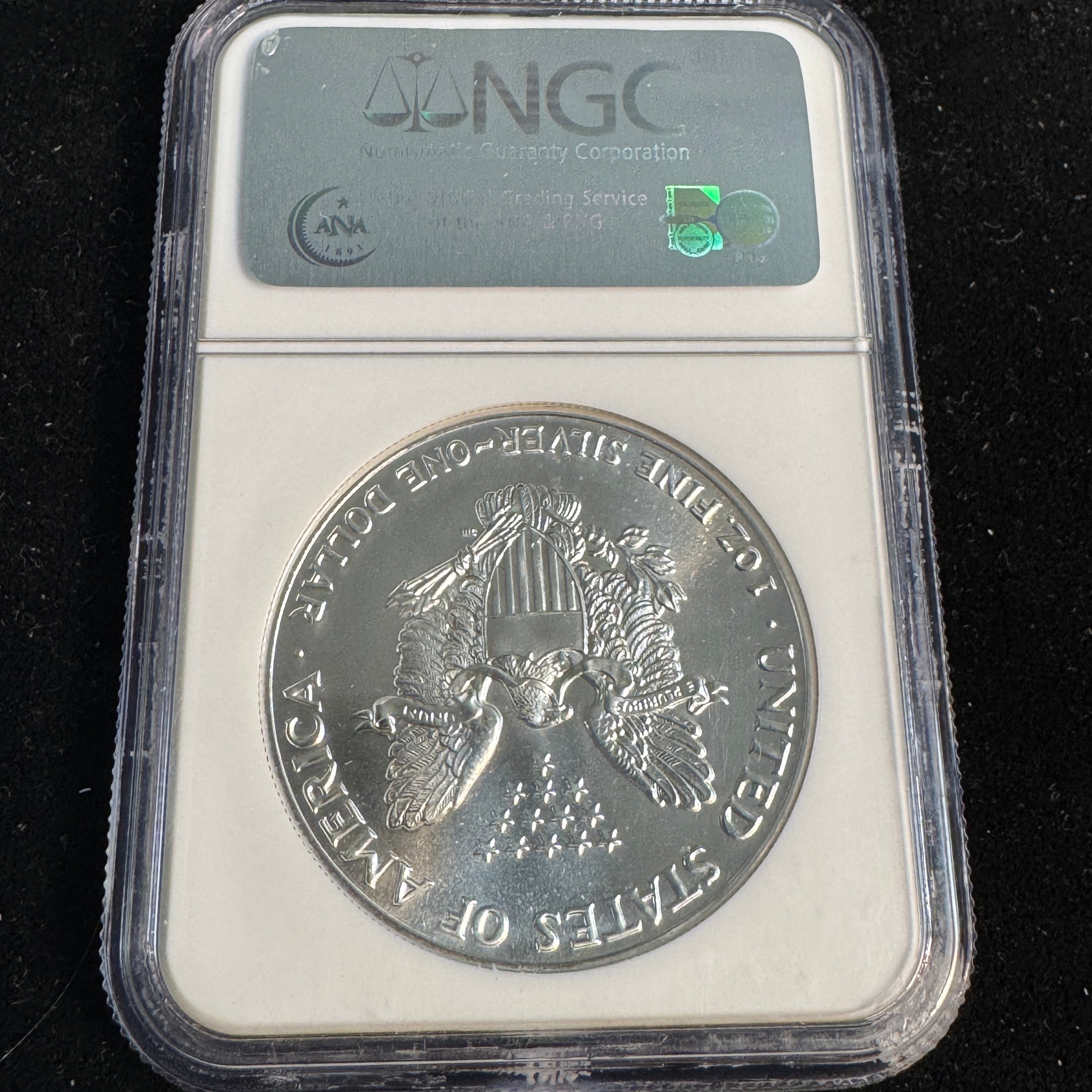1992 American Silver Eagle 1oz, NGC MS-69