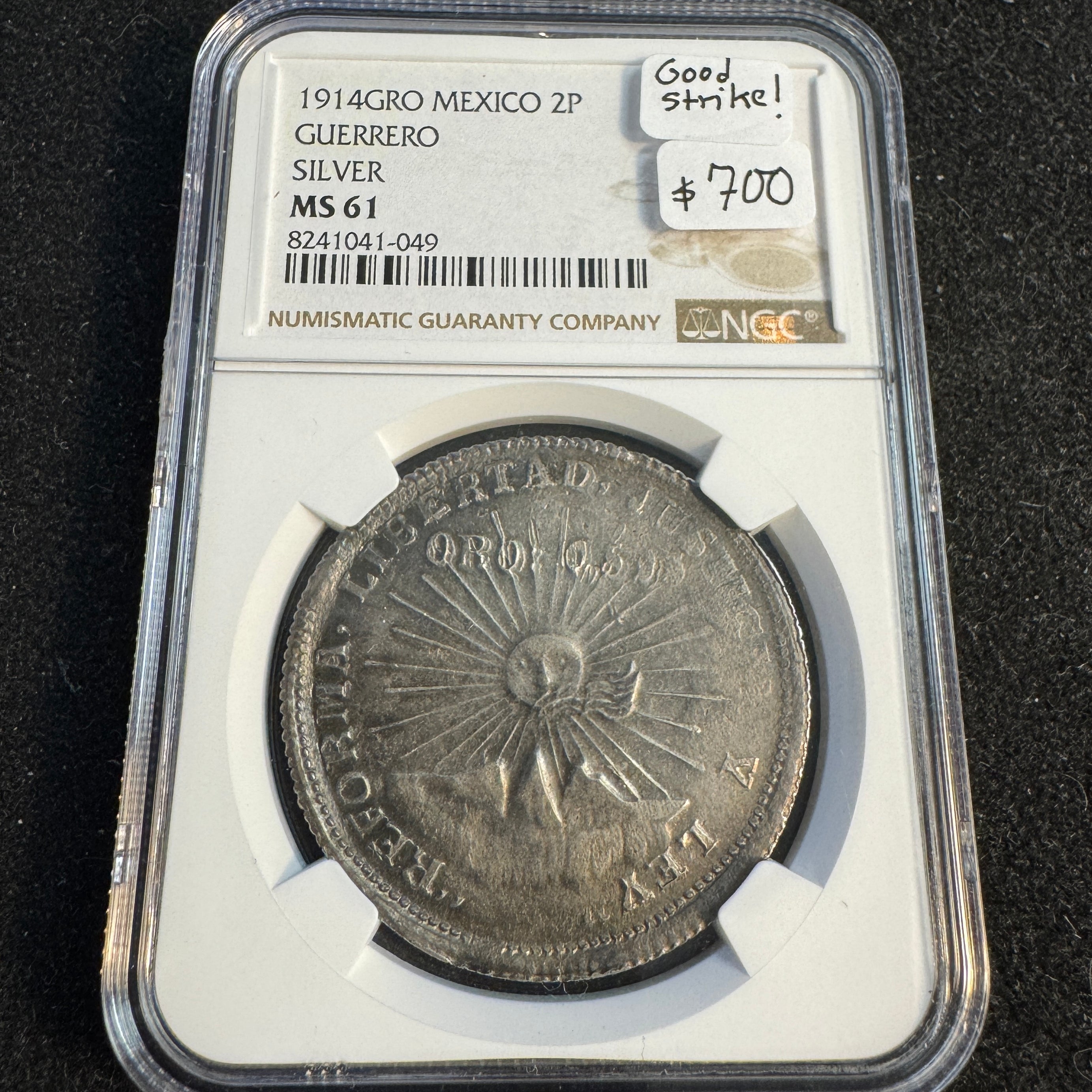 1914 GRO Mexico Guerrero 2 Pesos, MS-61