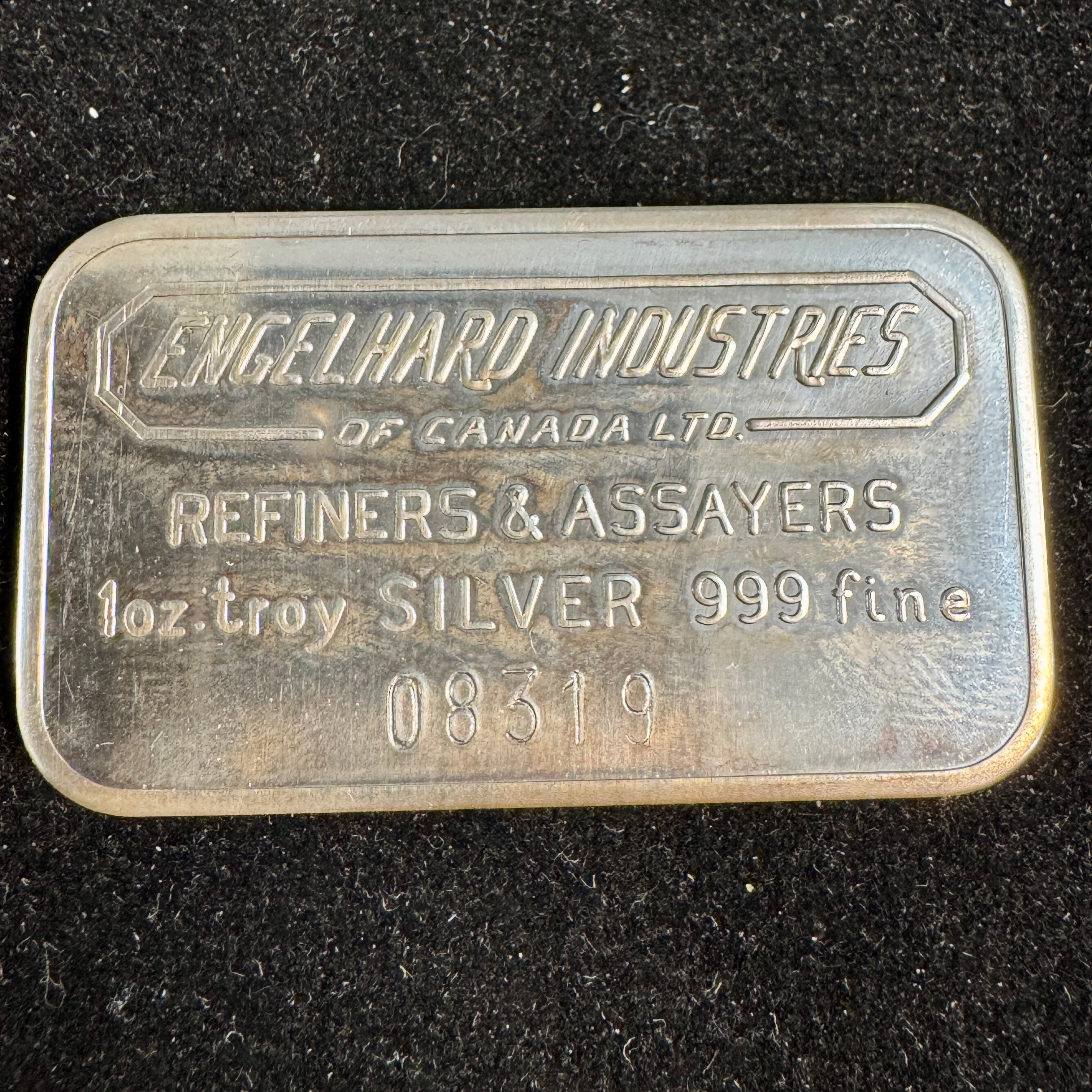 Engelhard Industries of Canada vintage 1oz 999 Silver Bar