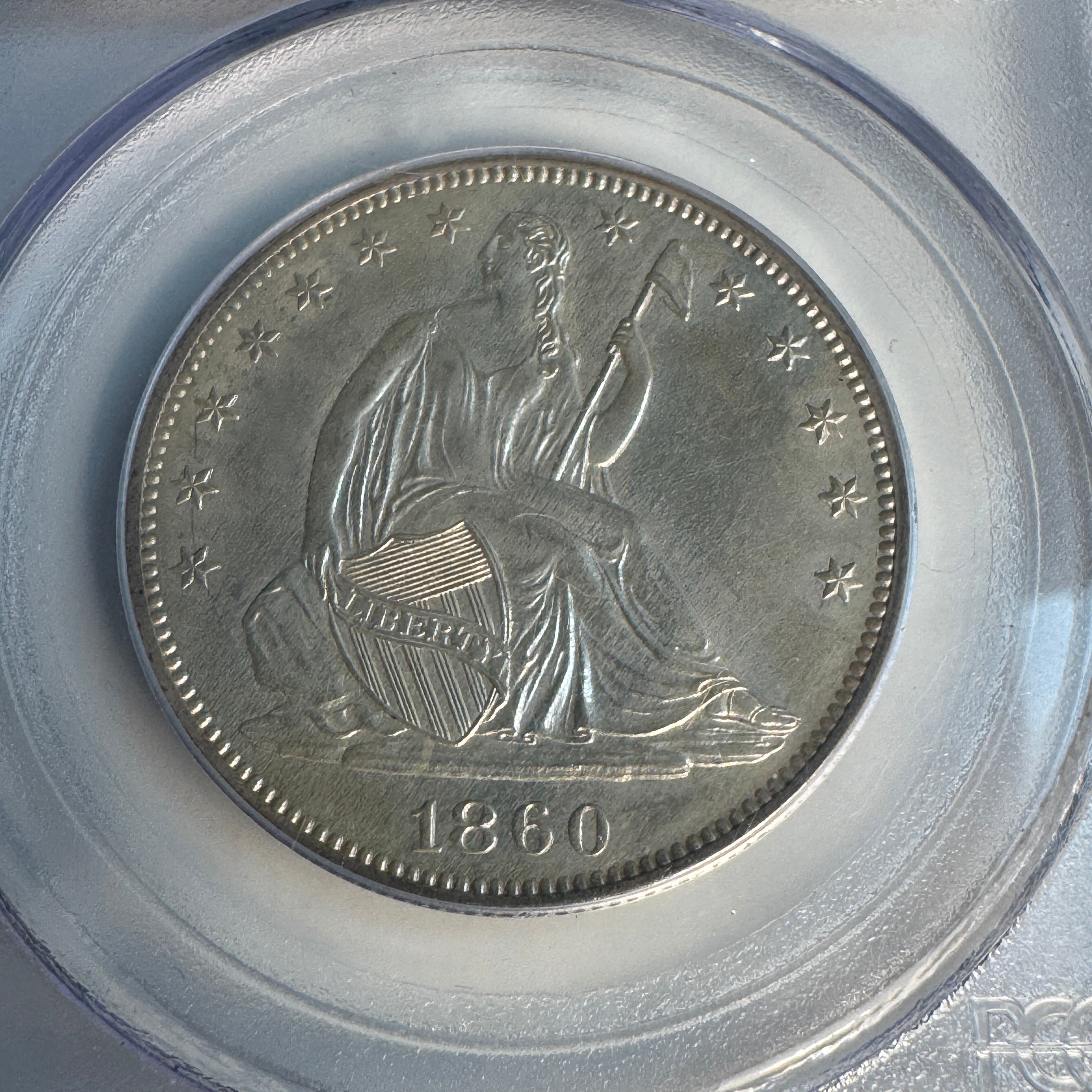 1860 Seated Liberty Half Dollar 50c Proof, PCGS PR-63 Cameo