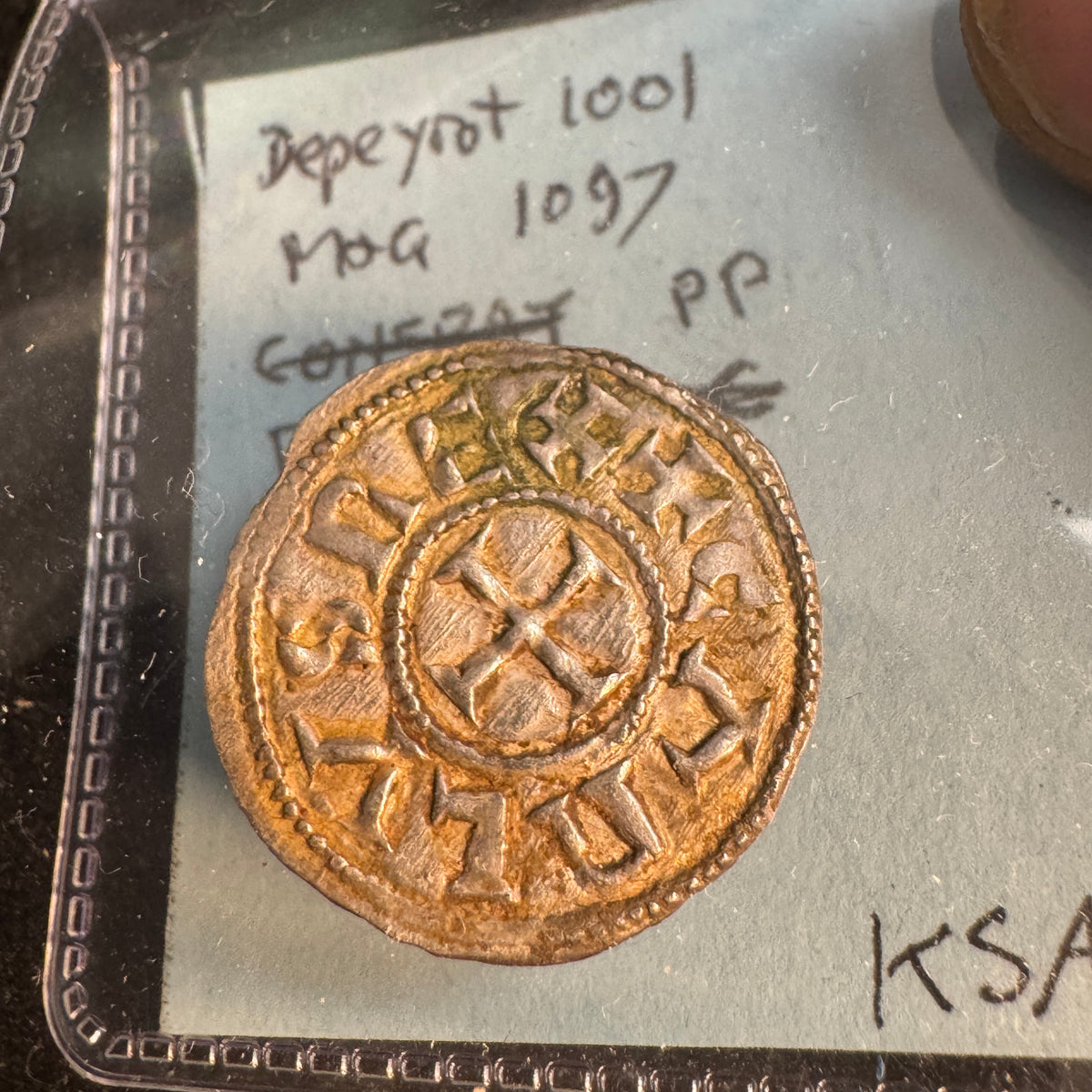 Charles the Bald (840-877) Carolingian France AR Denier, Tolouse Mint ‘Charlemagne type’, excellent strike