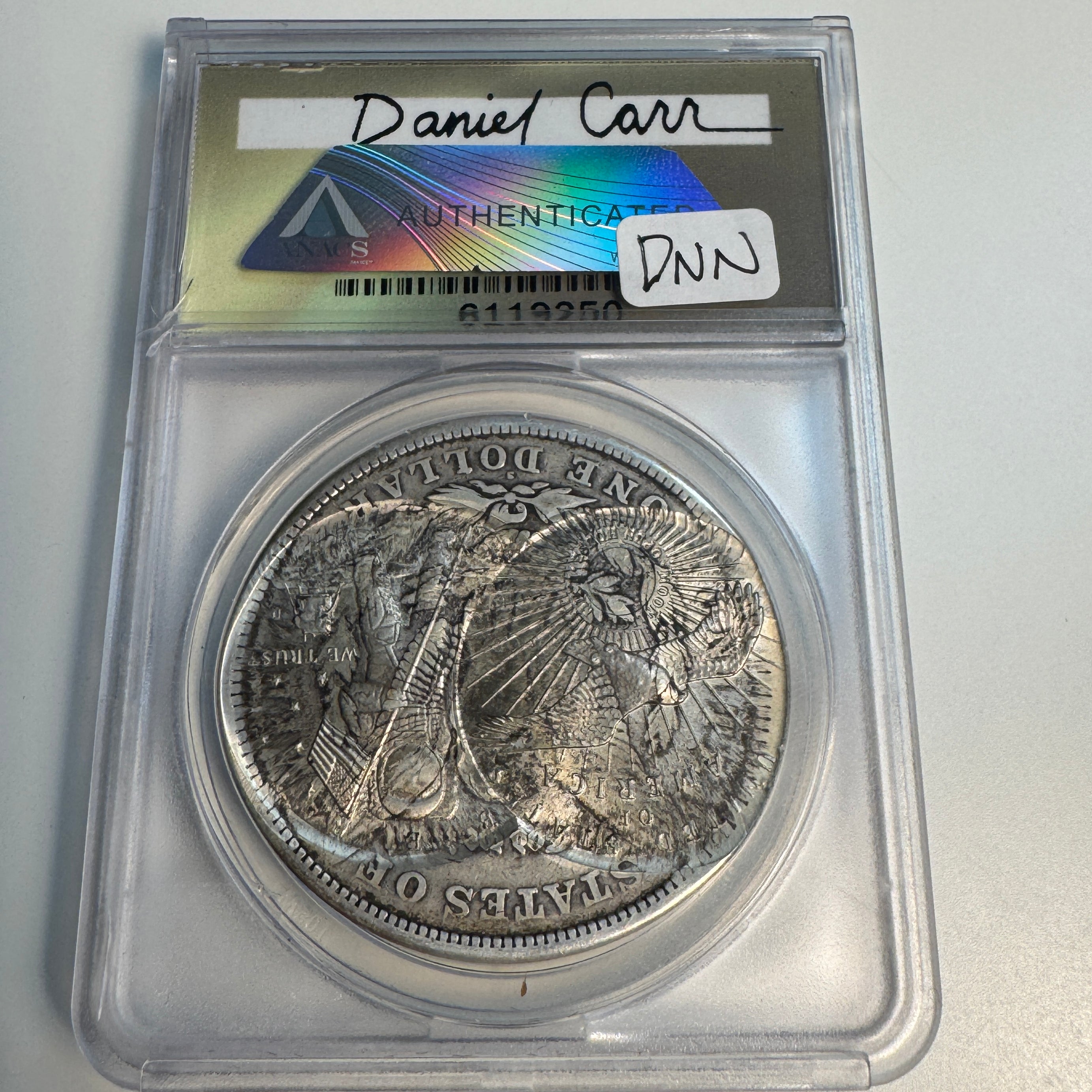 2019-D Daniel Carr Medal - Moonlight Mint Open House Double-Struck on 1921-S Morgan, ANACS MS-65