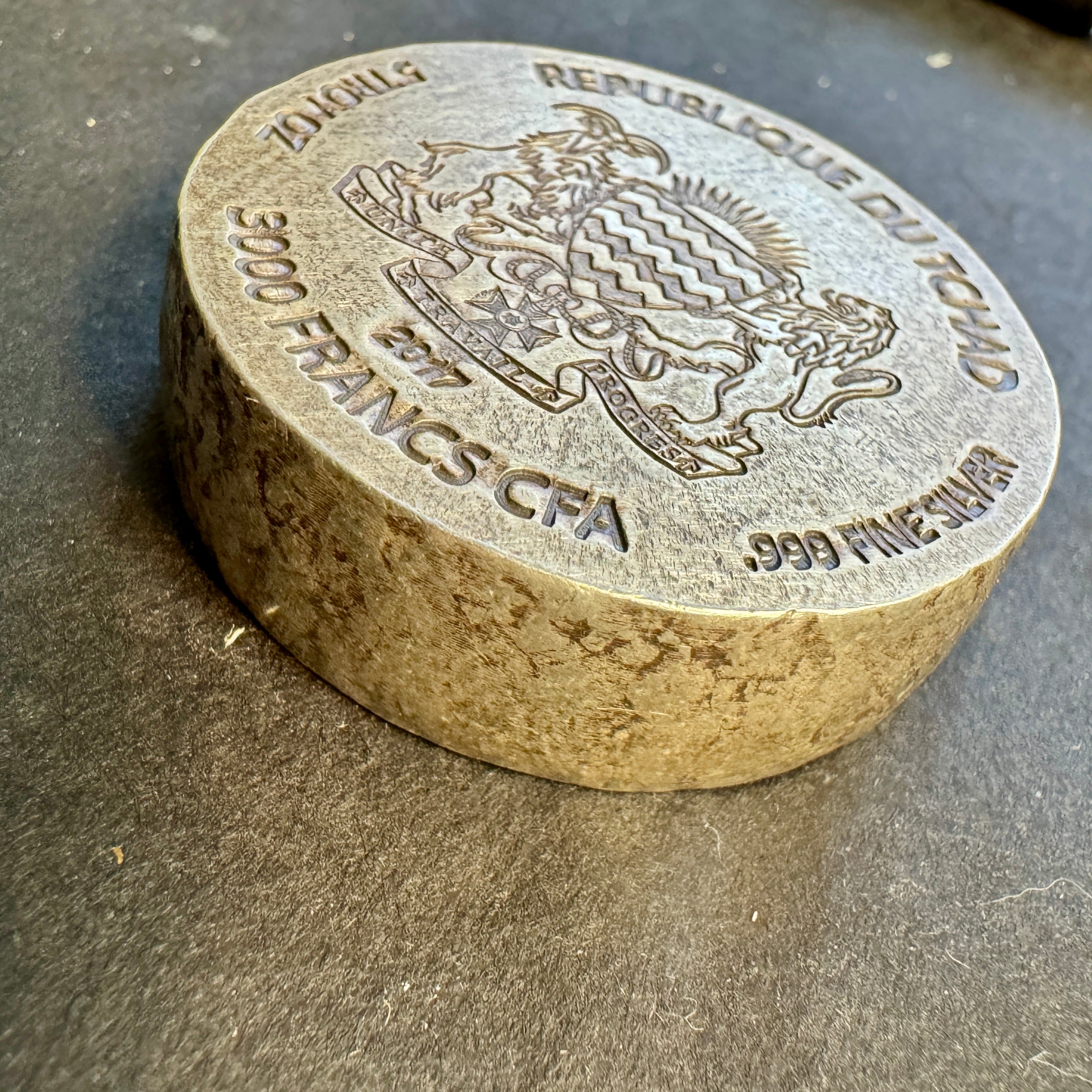 2017 Chad 5000 Francs 5oz 999 Silver, Egyptian Art Series, Nefertiti - Scottsdale Mint