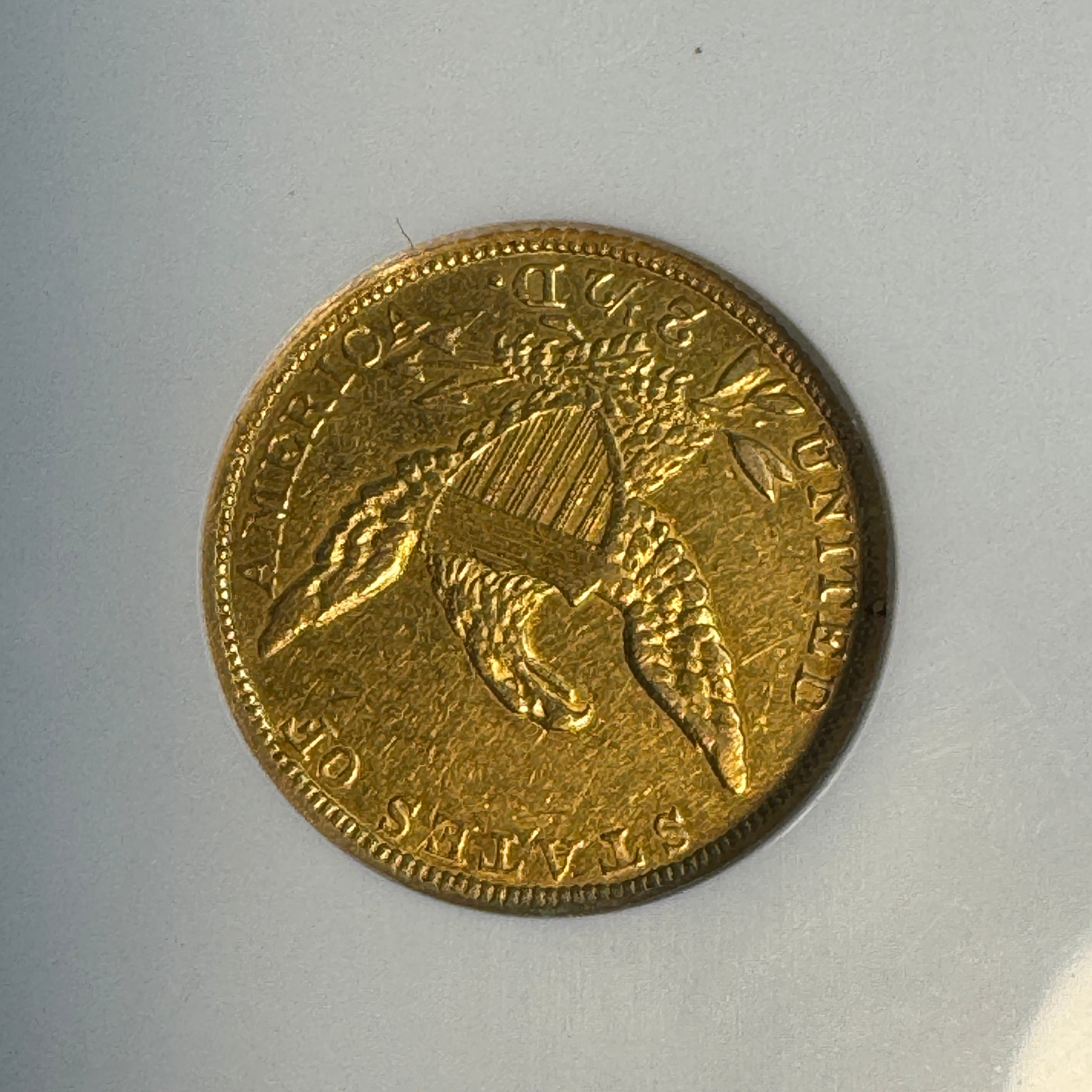 1836 ‘Block 8’ Classic Head $2.5 Qtr. Eagle, NGC AU-53