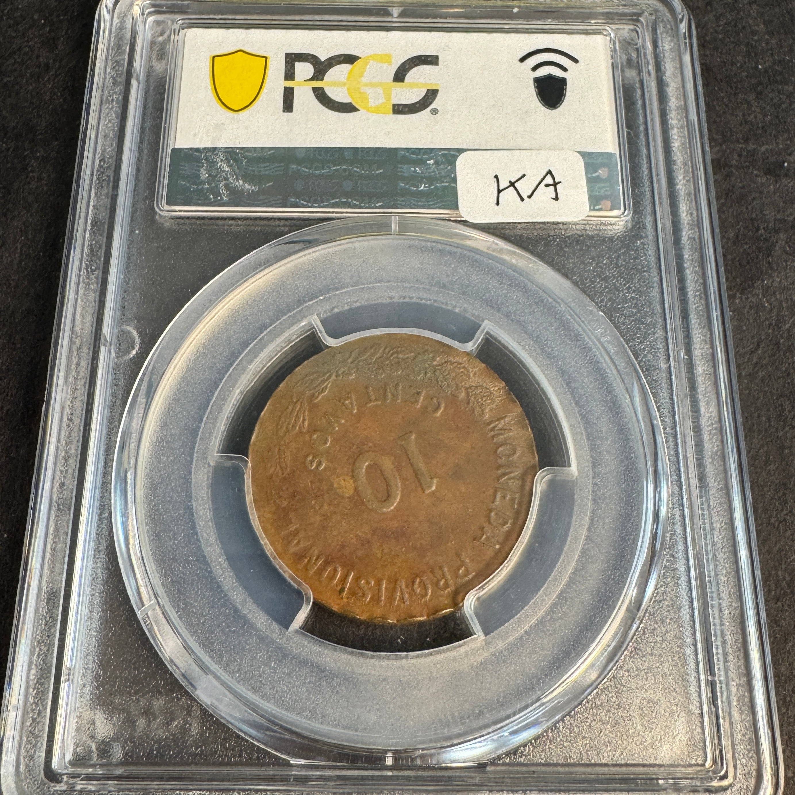 1915 Oaxaca Mexico 10 Centavos, Revolutionary Era, km-722, PCGS AU-55 🇲🇽