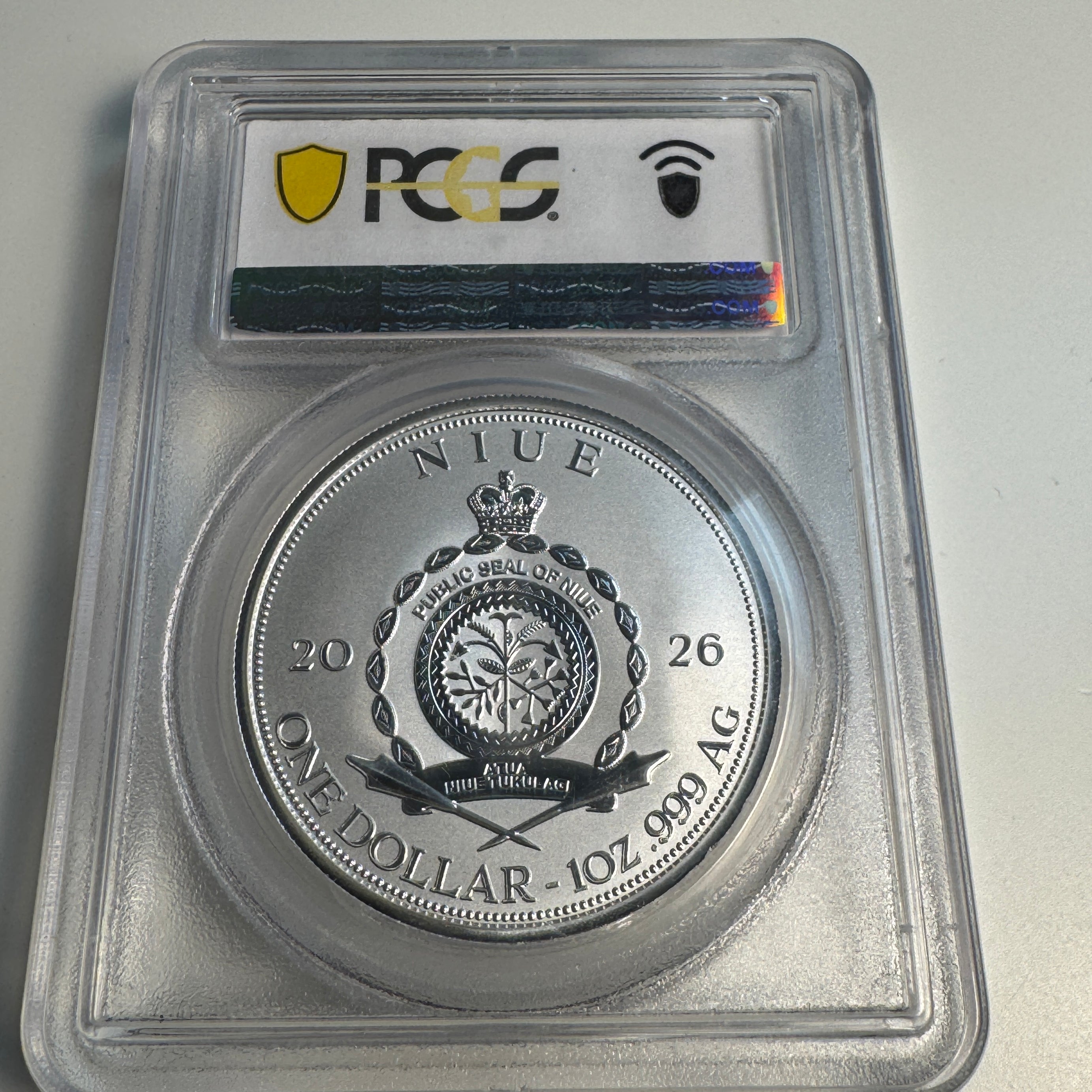 2026 Reverse Proof Niue $1 Pink Hair Mermaid 1oz 999 silver, PR-69
