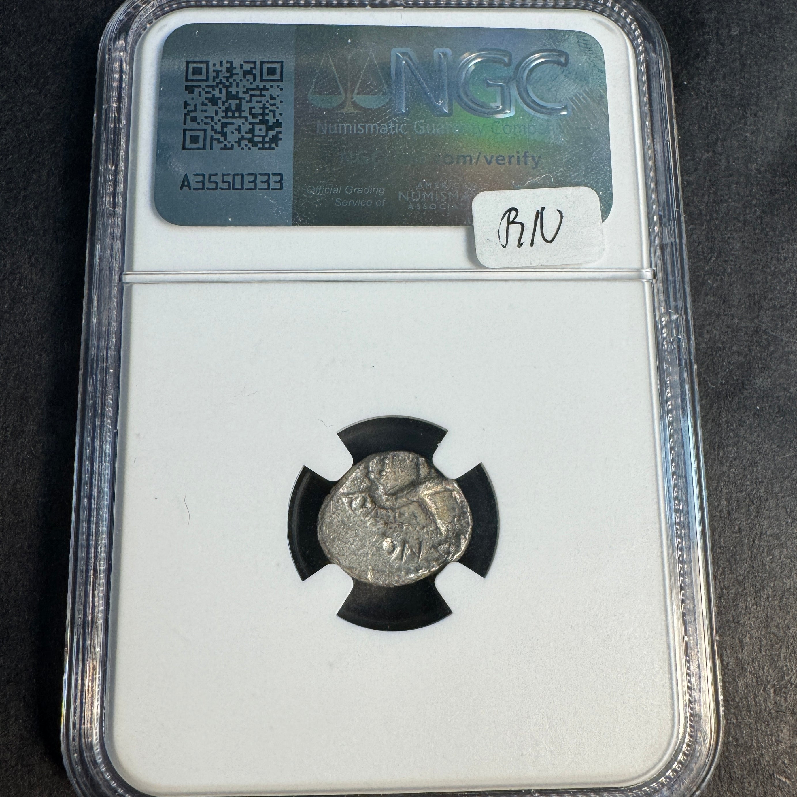 GAUL, Sequani Tribe c.50 BC AR Quinarius, Roma / Boar, NGC Ancients