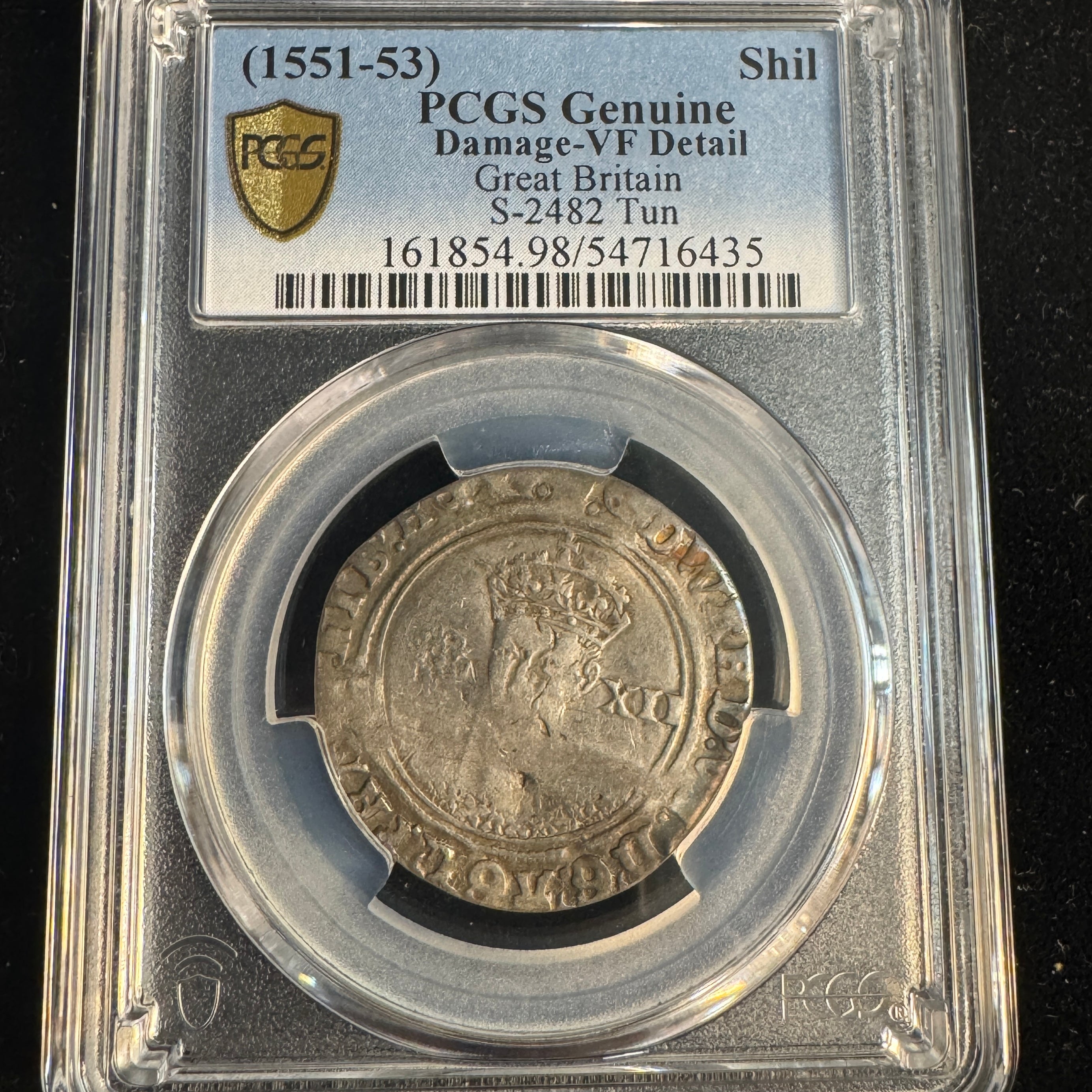 (1551-53) England Shilling Edward VI, S-2482 Tun, PCGS VF Details 🏴󠁧󠁢󠁥󠁮󠁧󠁿
