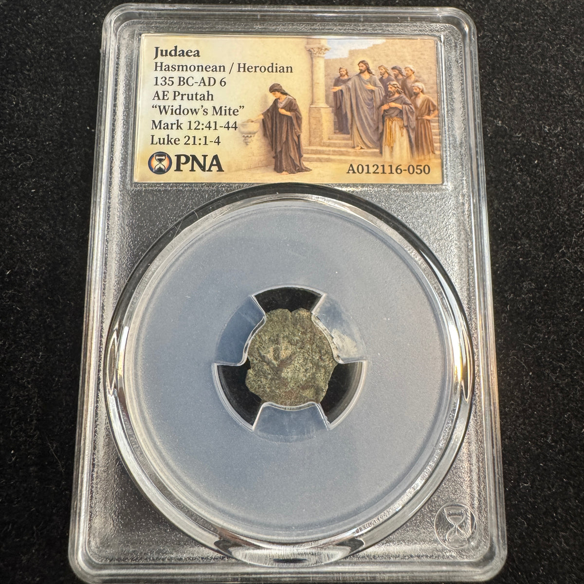 Judea (135 BC-6 AD) Hasmonean/Herodian AE Prutah “Widow’s Mite” - PNA certified