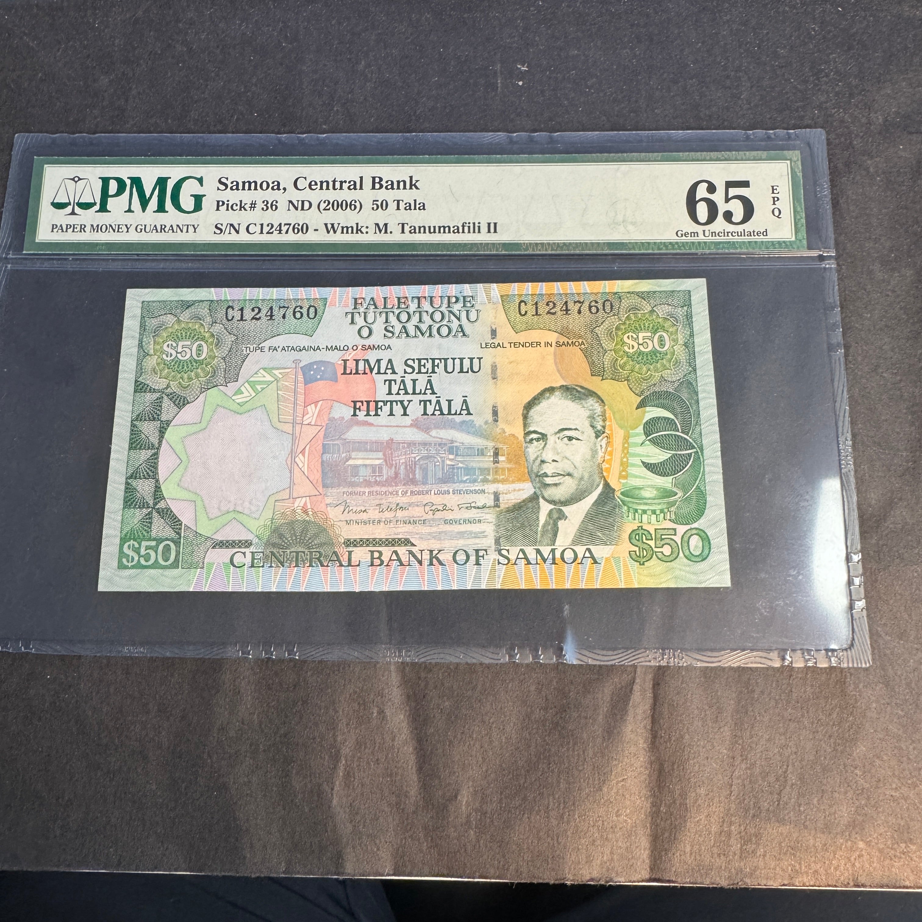 (2006) Samoa 50 Tala Banknote, P#36, PMG 65 Gem Unc EPQ
