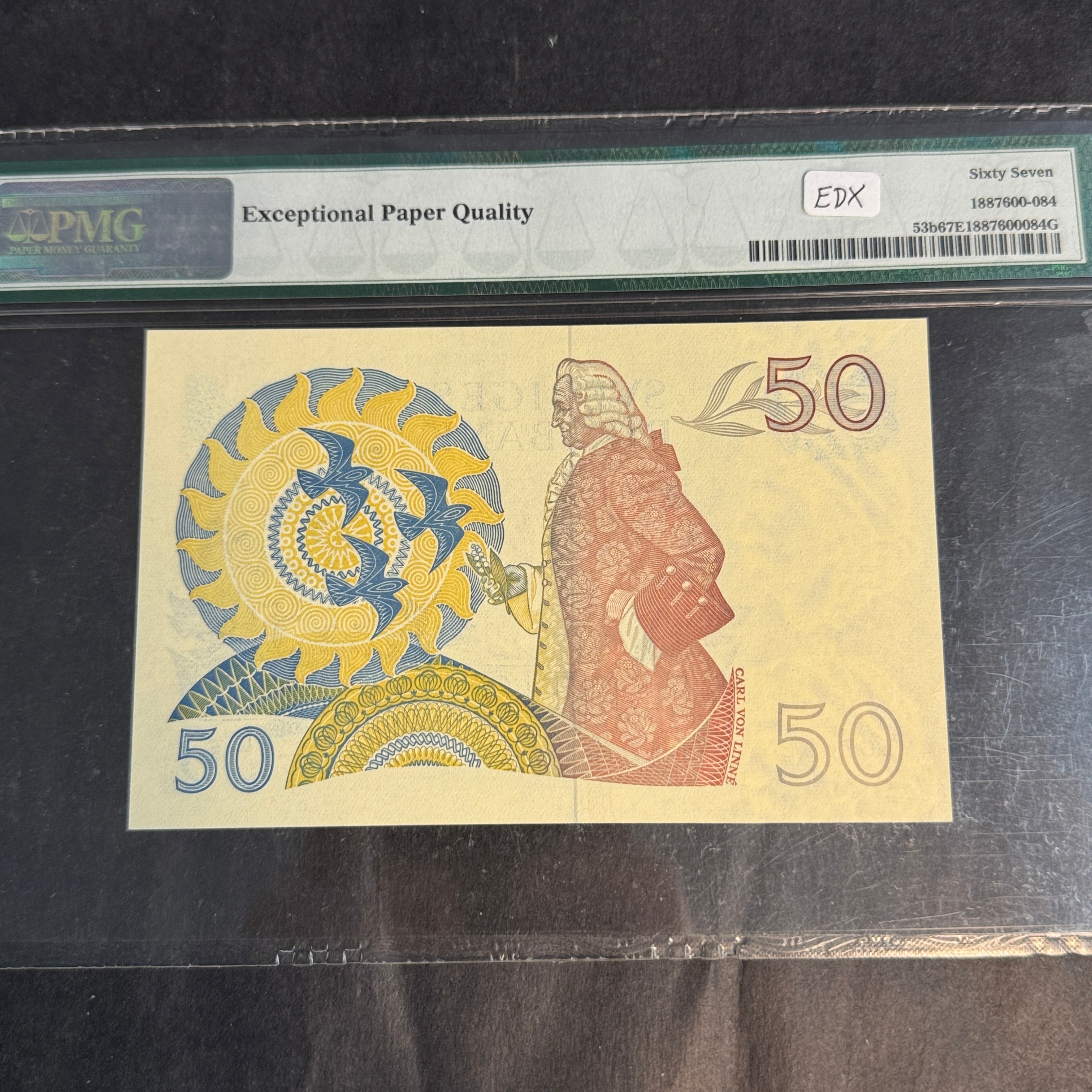 1976 A Sweden 50 Kronor, P#53b, PMG Superb Gem Unc 67