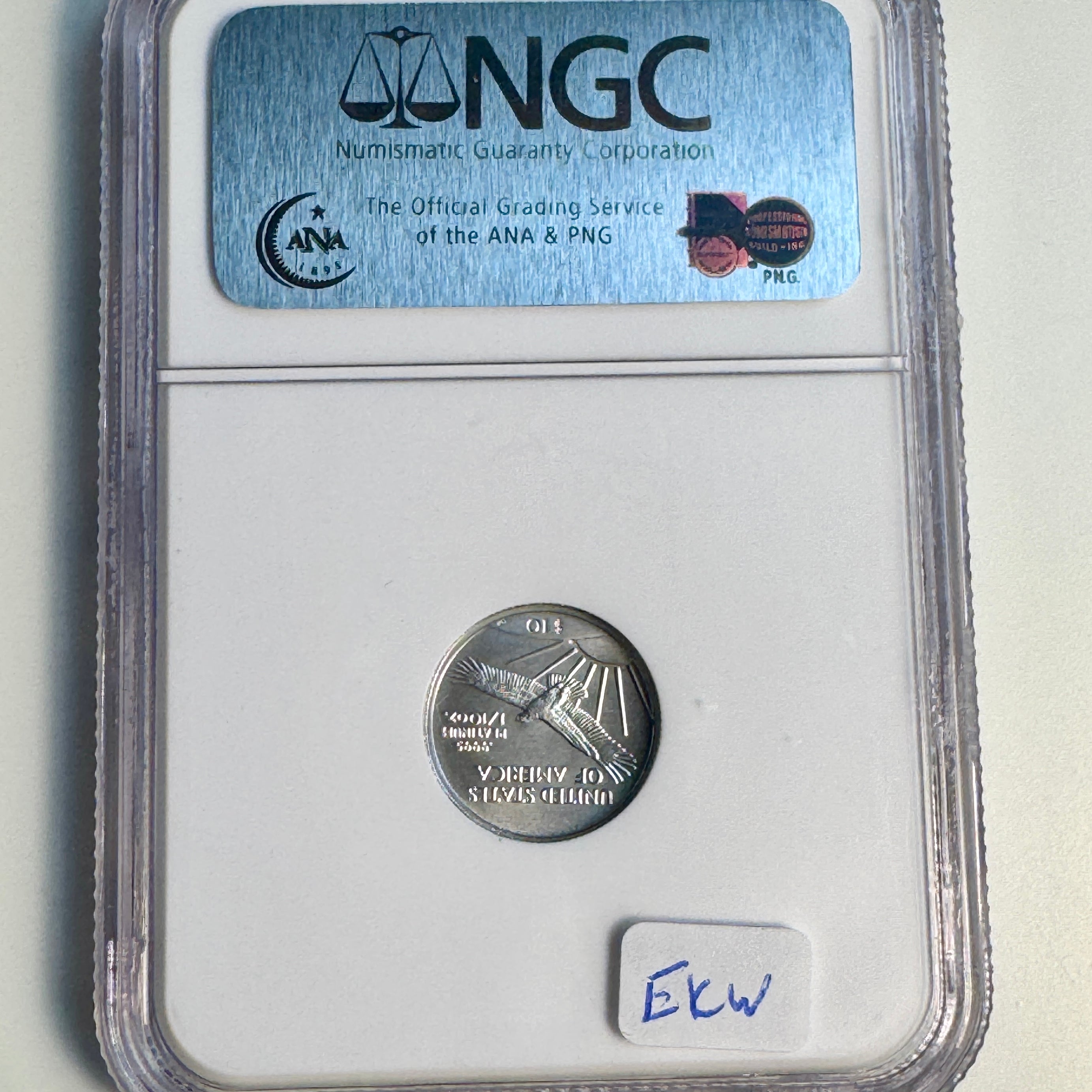 2007 Platinum $10 America Eagle (1/10oz), NGC MS-70