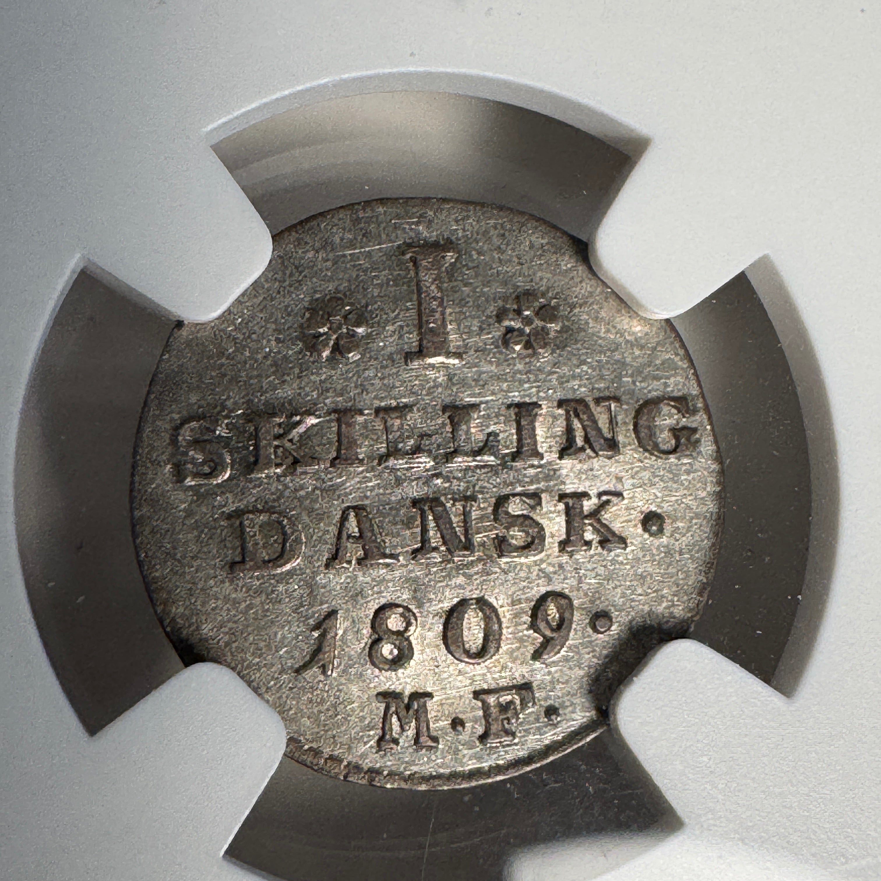 1809 MF Denmark 1 Skilling, Frederick VI, NGC AU-58 🇩🇰