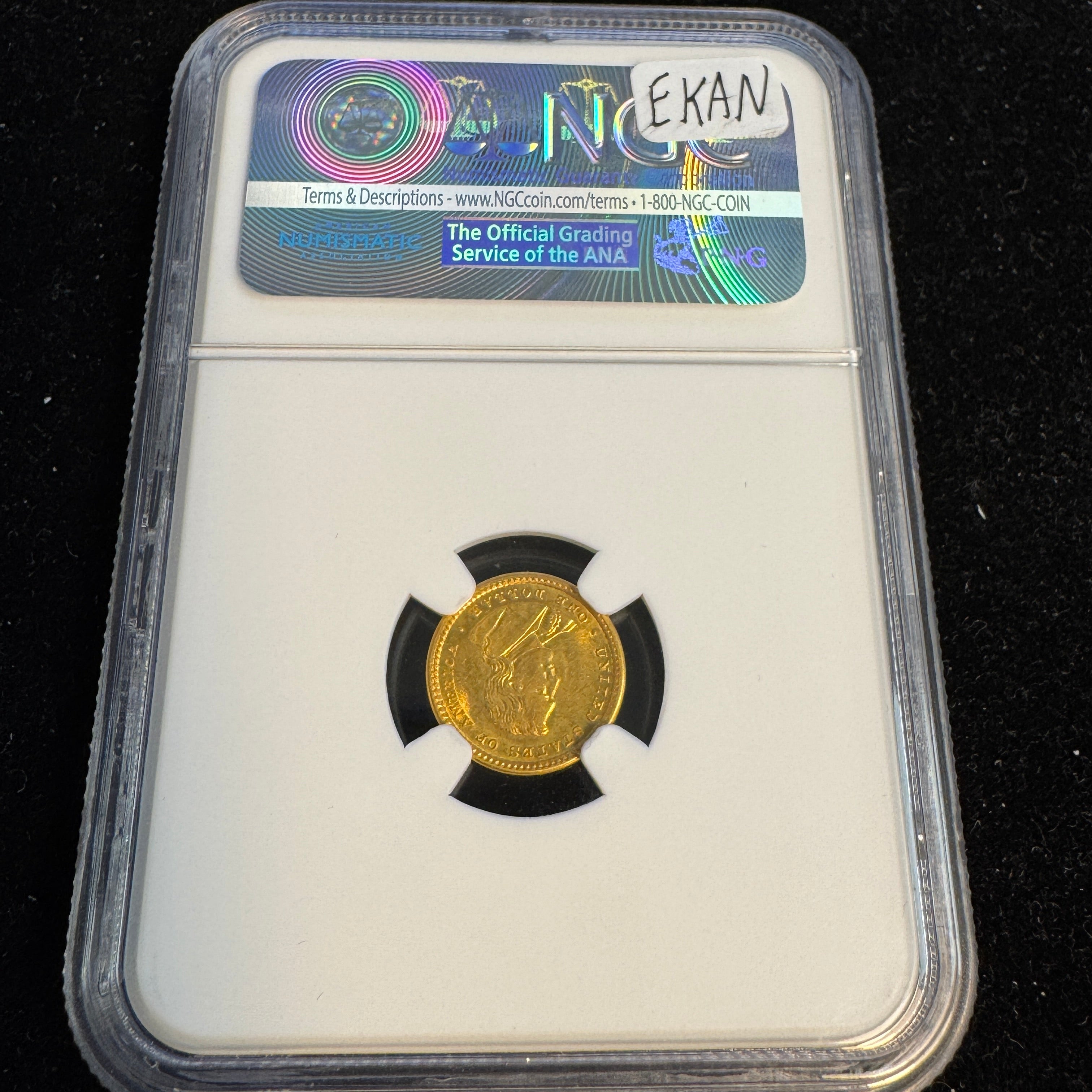 1905 Lewis & Clark Commemorative Gold Dollar, Ex-Eric P. Newman, NGC MS-64