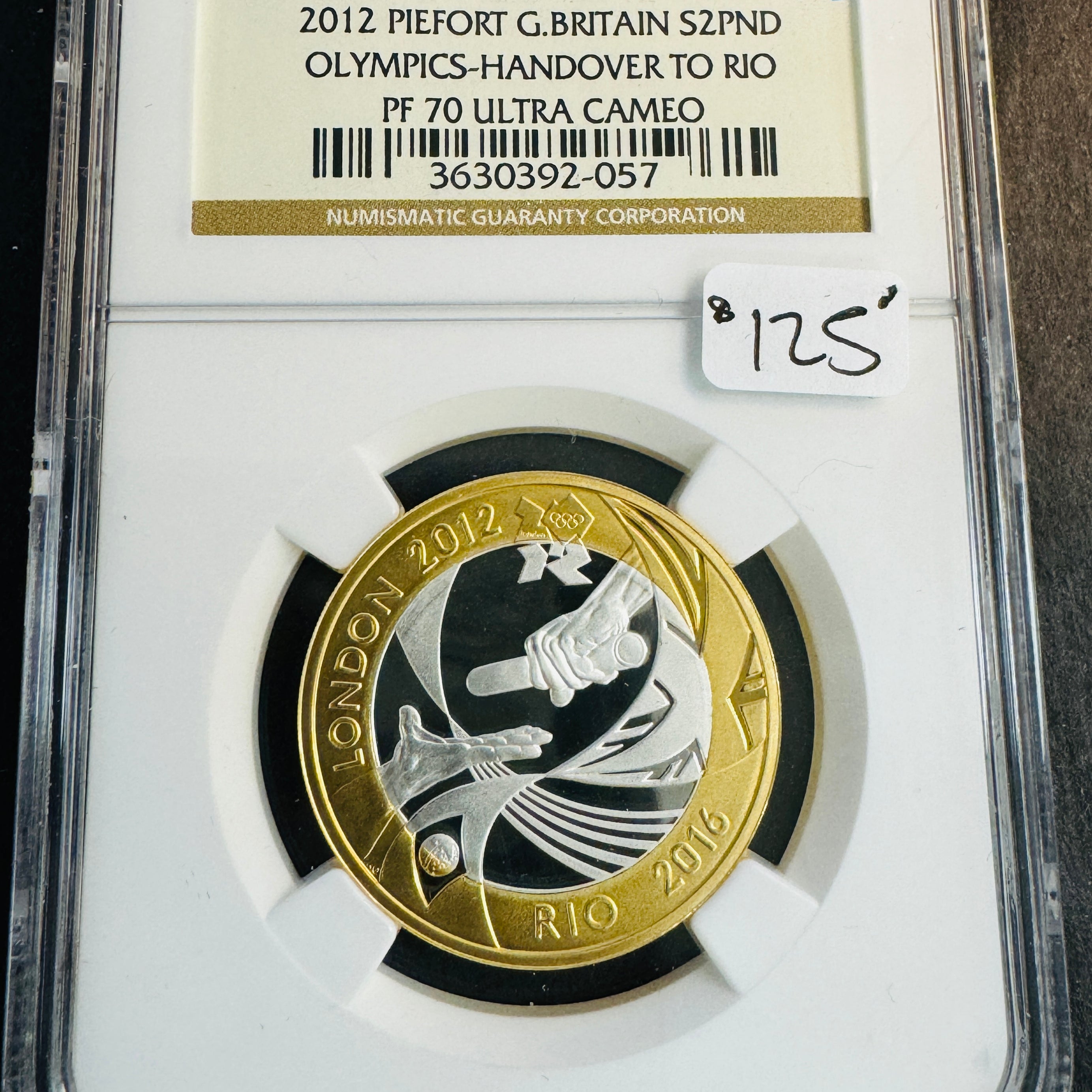 2012 PIEFORT Great Britain Silver 2 Pounds Bi-Metallic, Rio Olympics Handover, NGC PF-70 Ultra Cameo, One of First 150 Struck 🇬🇧