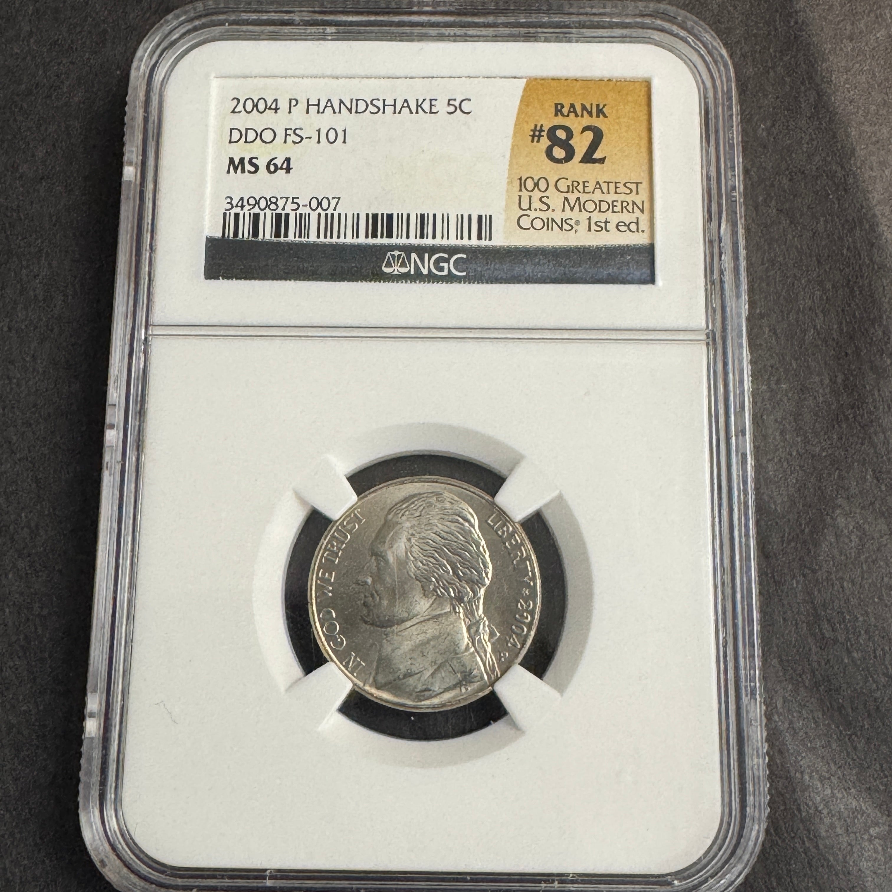 2004 P Jefferson Peace Medal 5c, DDO FS-101, NGC MS-64