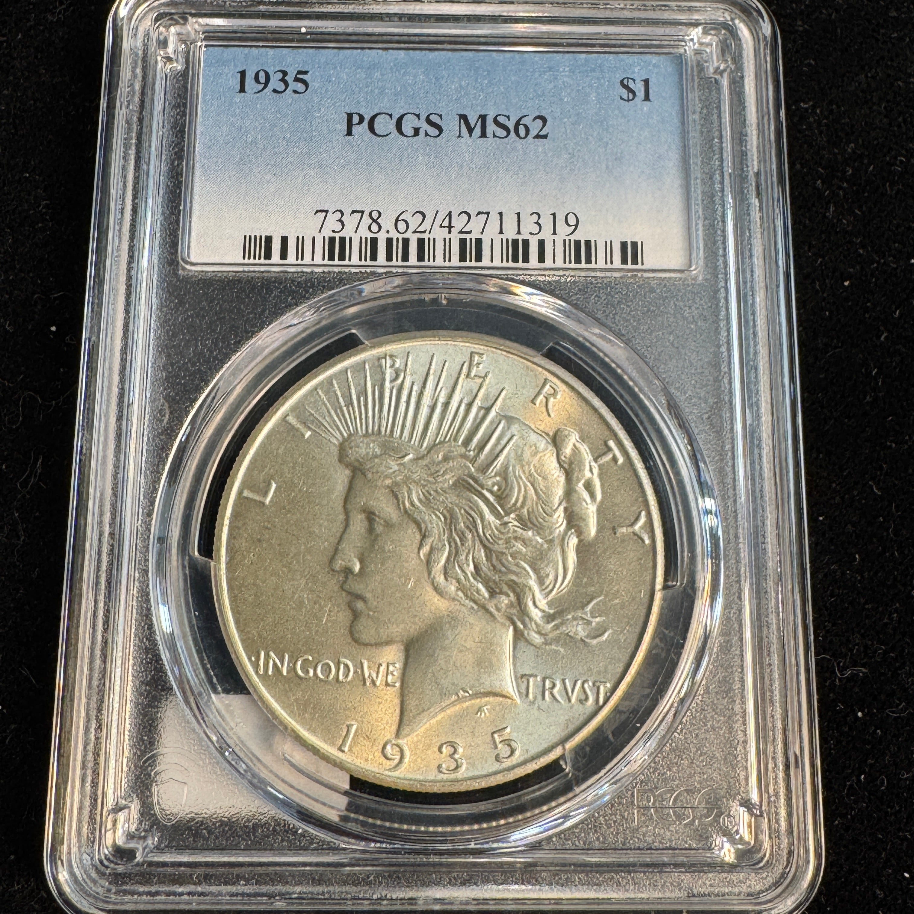 1935 Peace Silver Dollar $1, PCGS MS-62