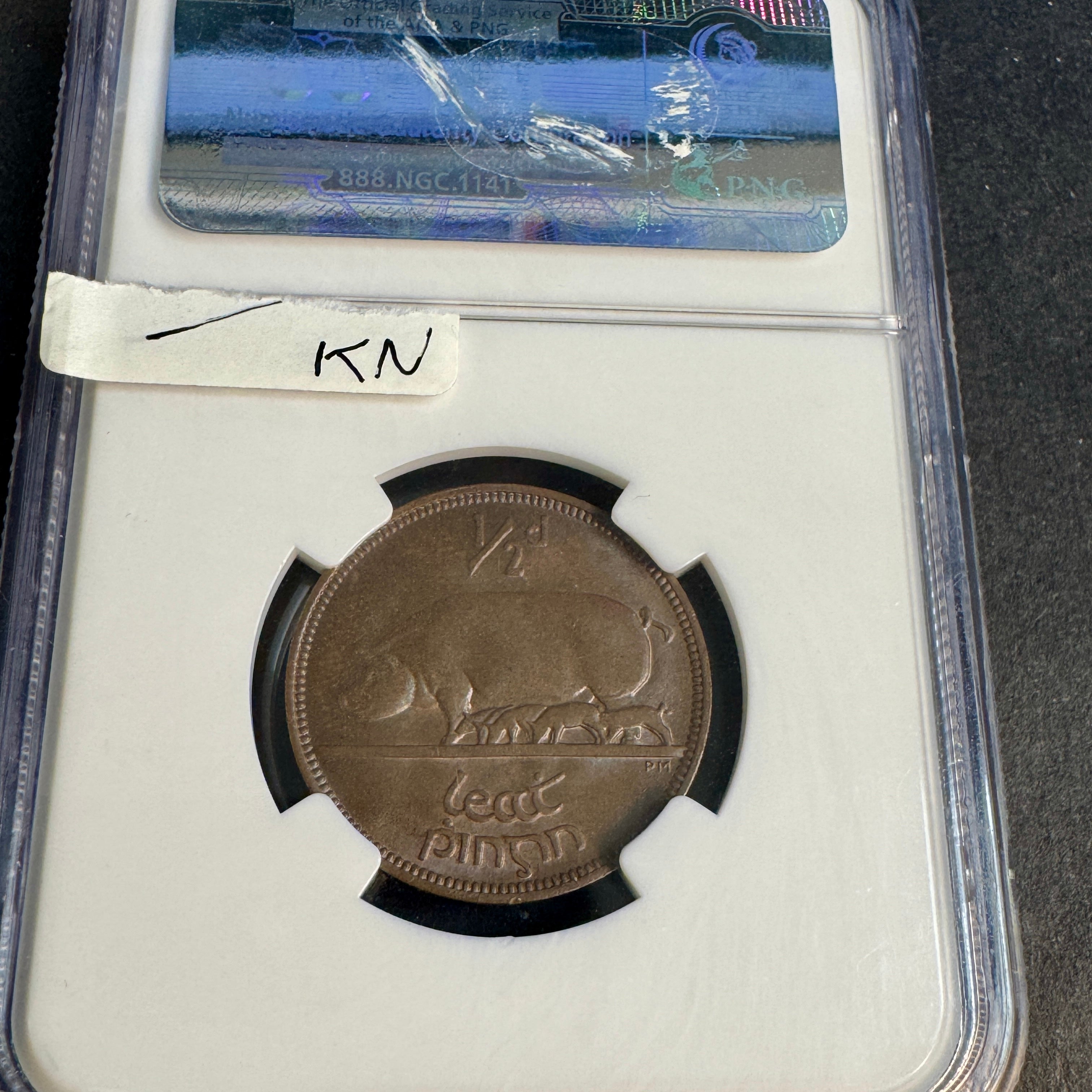 1935 Ireland Republic 1/2 Penny, Sow & Piglets, PCGS MS-64 BN 🇮🇪