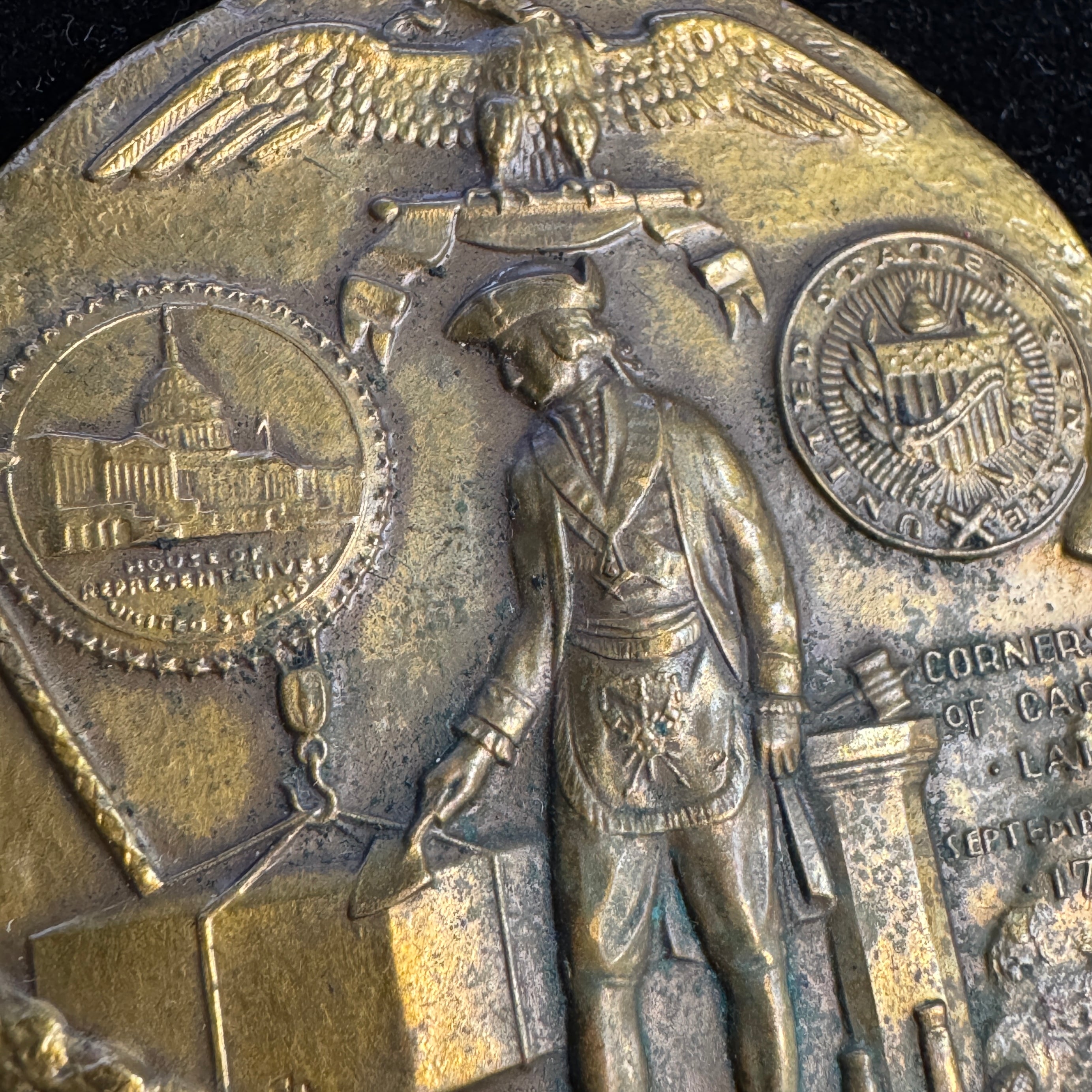 1793 Cornerstone of US Capitol Laid, 1980 Medallic Art Co for US Capitol Historic Society, 63mm Bronze