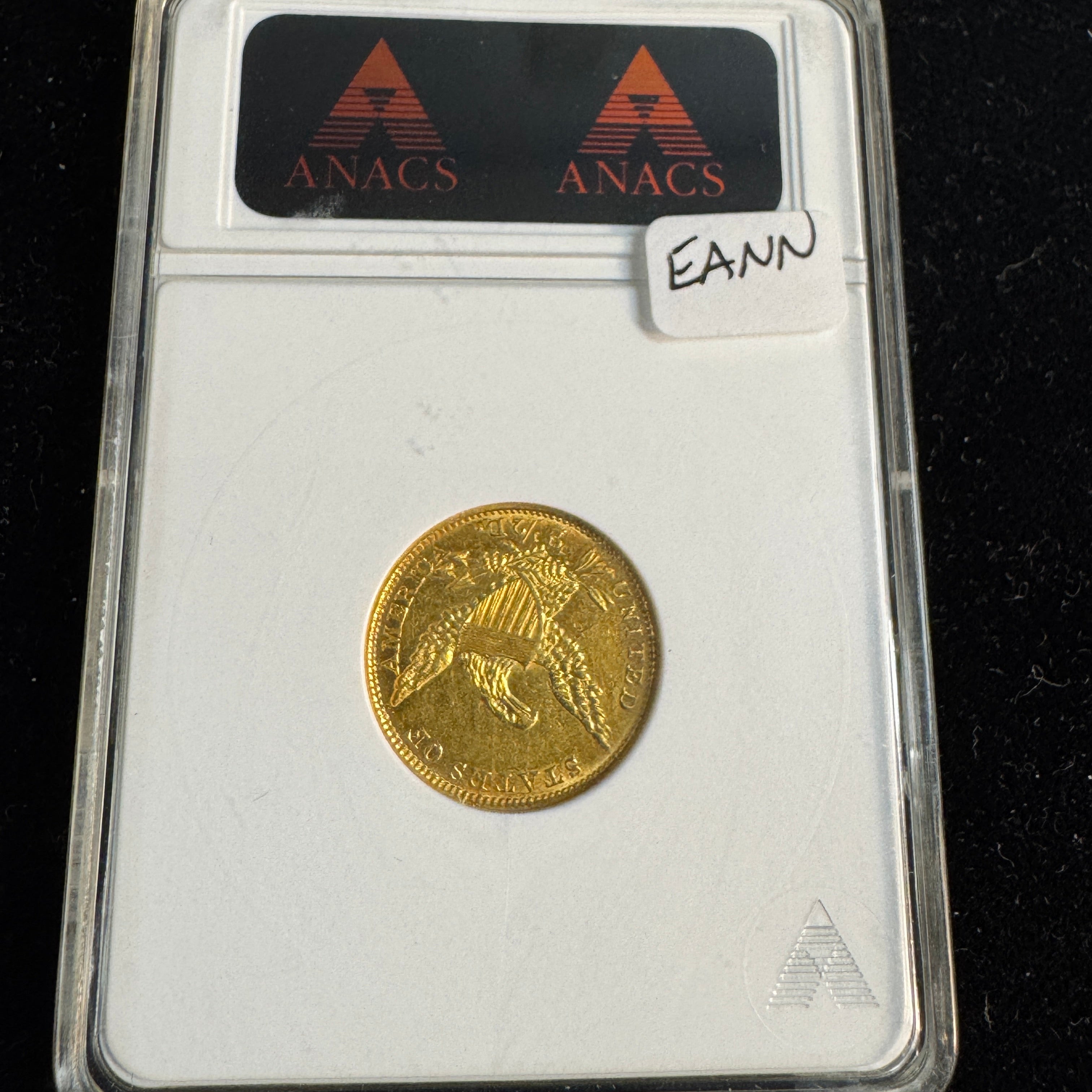 1834 Classic Head $2.5 US Gold, No Motto, Soapbox ANACS AU-55