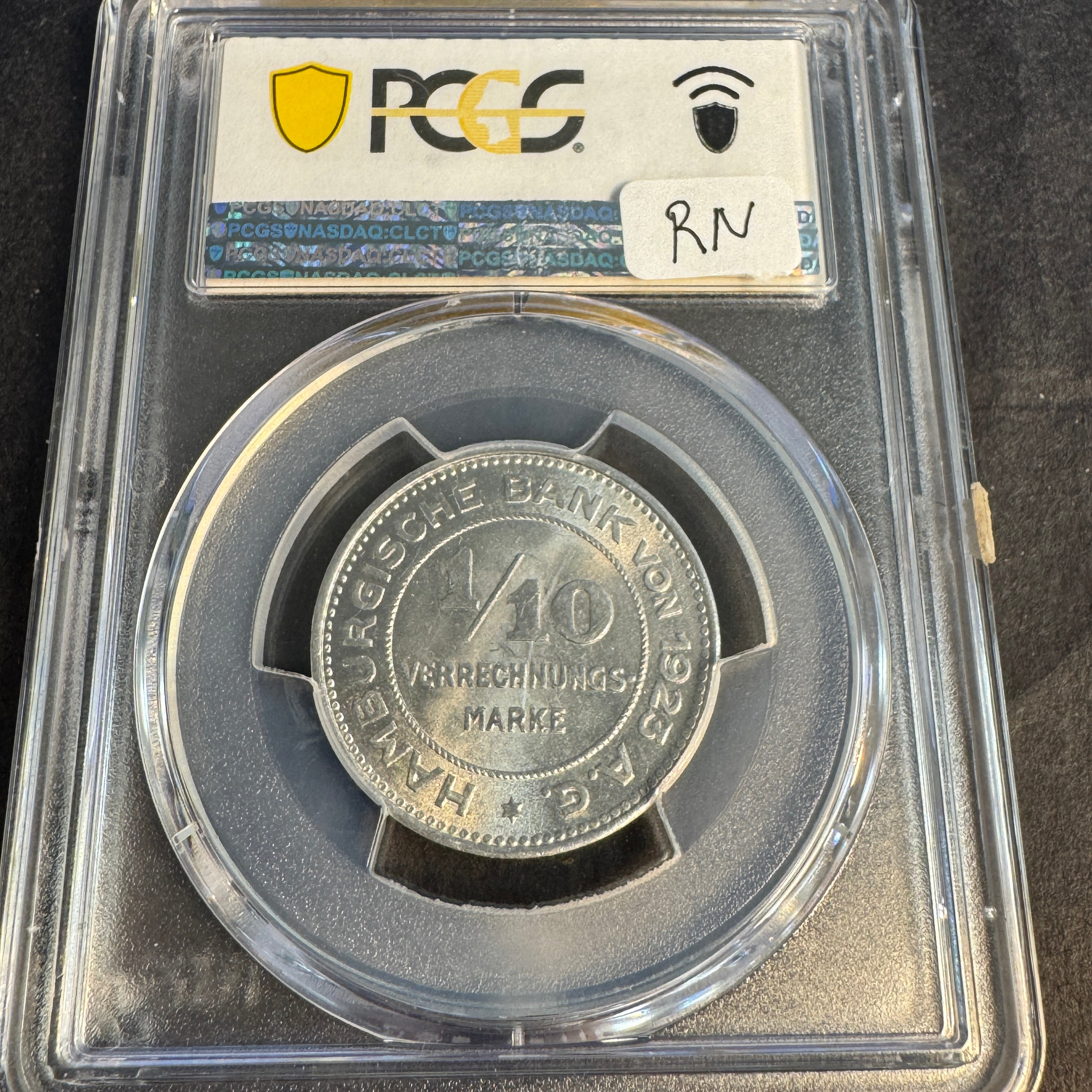 1923 Hamburg 1/10 V-Mark Notgeld, J-N37, PCGS MS-65
